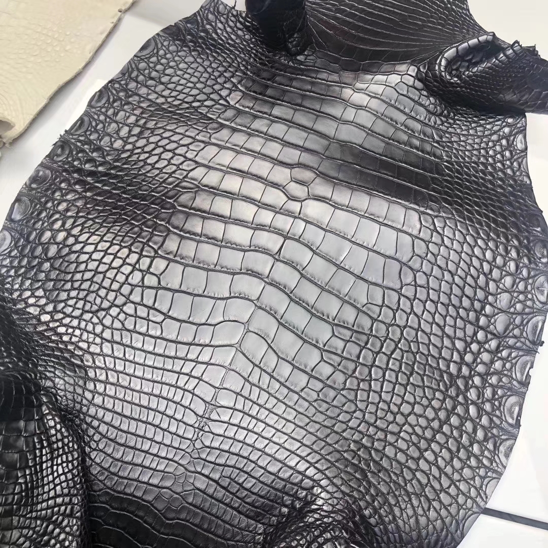 New Hermes CK89 Noir Alligator Matt Crocodile Leather Birkin/Kelly Bags Customize