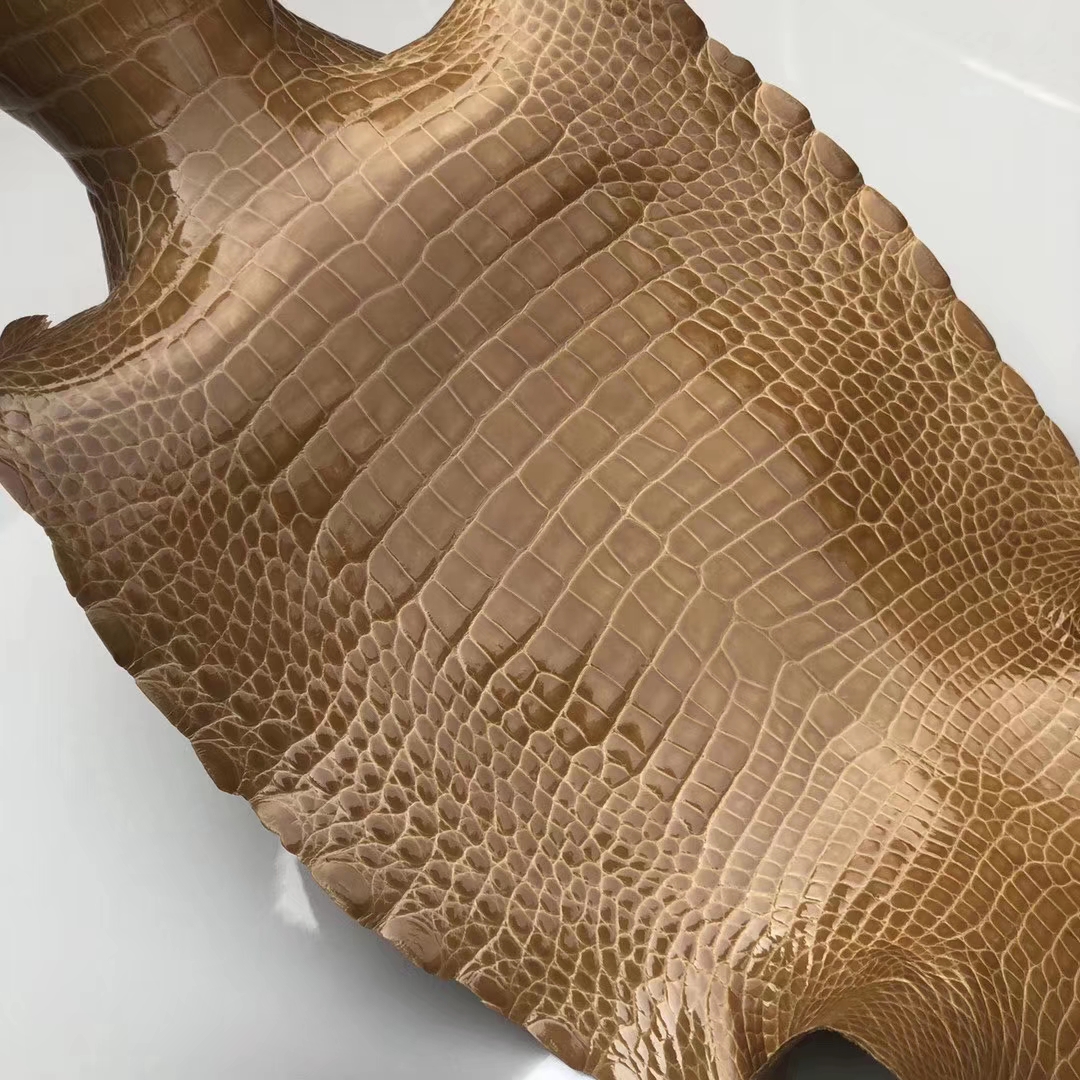 New Arrival Hermes 1C Apricot Alligator Shiny Crocodile Leather Constance Bags Customize