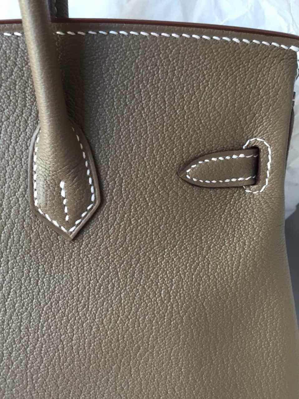 Wholesale Etoupe Grey Chevre Leather Hermes Birkin Bag Women&#8217;s Tote Bag 25cm