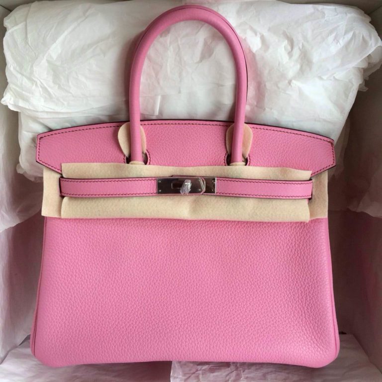 Hermes Birkin Bag  30cm France Togo Leather 5P Pink Cherry Blossoms Silver Hardware