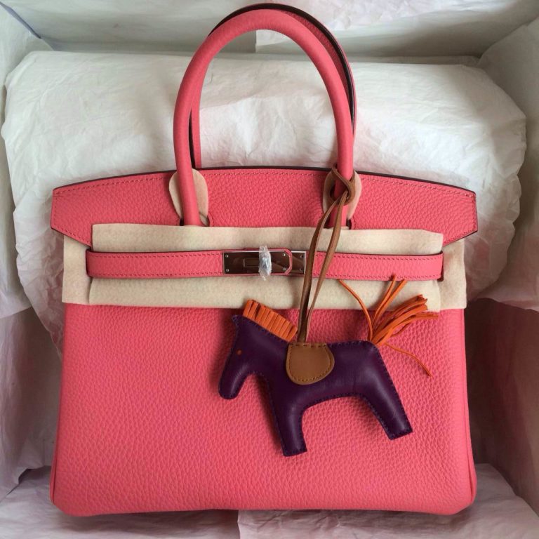 Hermes Birkin 30 France Togo Leather U5 Rose Lipstick Color Hand Stitching