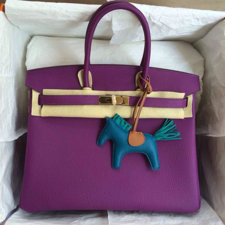 Hermes Birkin Handbag  30cm France Togo Leather P9 Purple Anemone Color