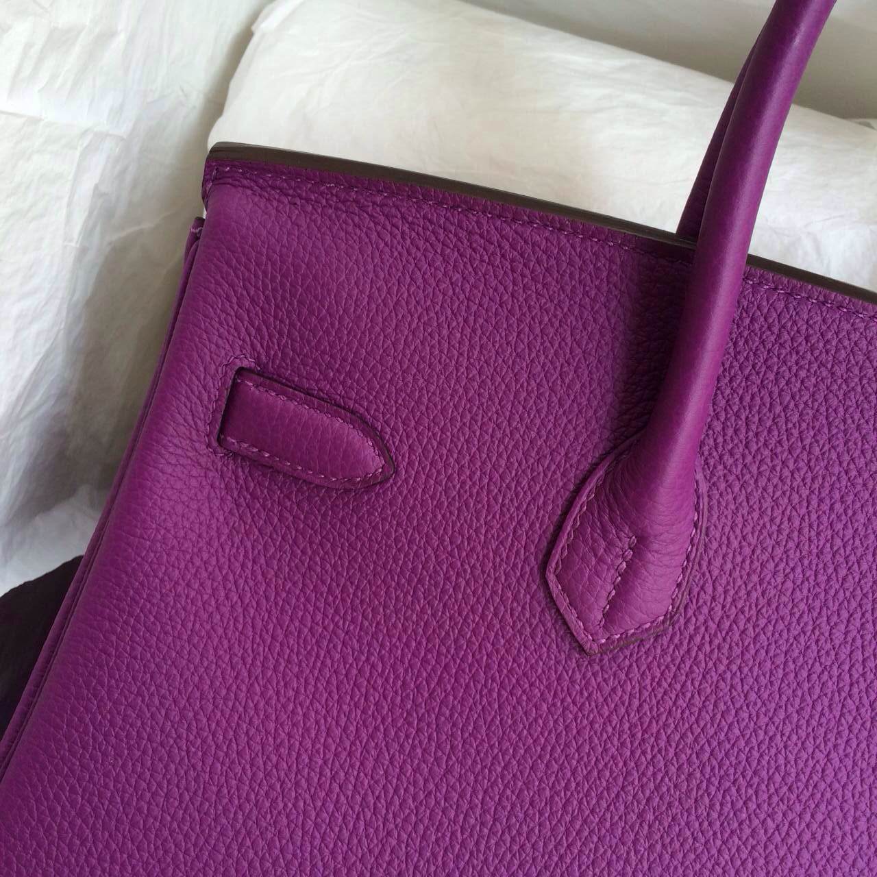 Hermes Birkin Handbag 30cm France Togo Leather P9 Purple Anemone Color