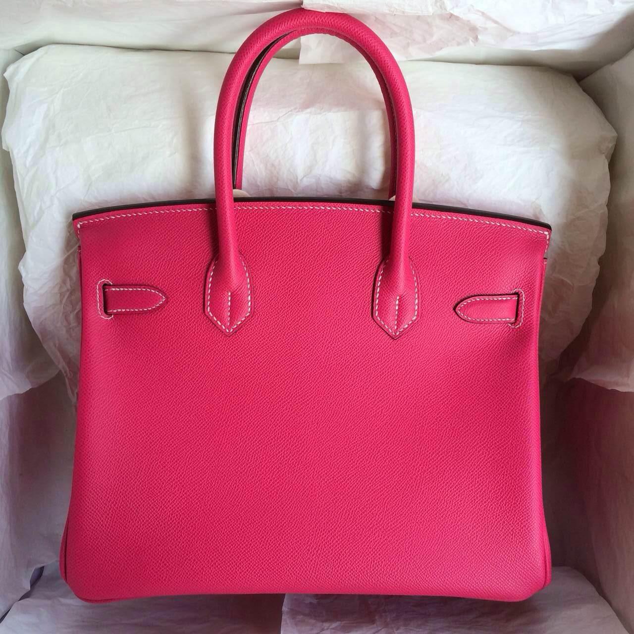 Pretty Hermes Birkin30 E5 Candy Pink Color France Epsom Leather Silver Hardware