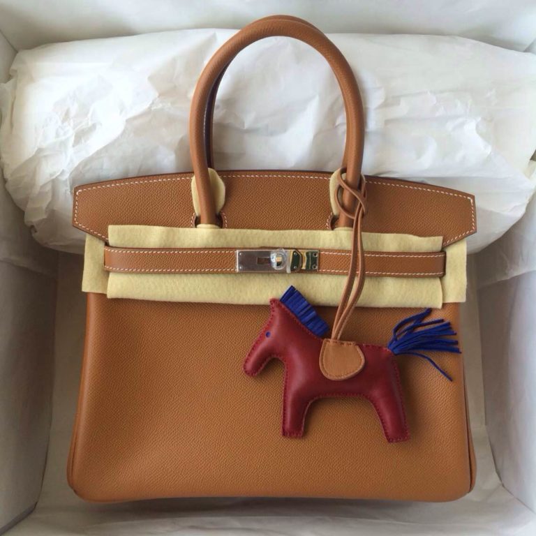 High Quality Hand Stitching Birkin 30cm C37 Light Coffee Epsom Leather