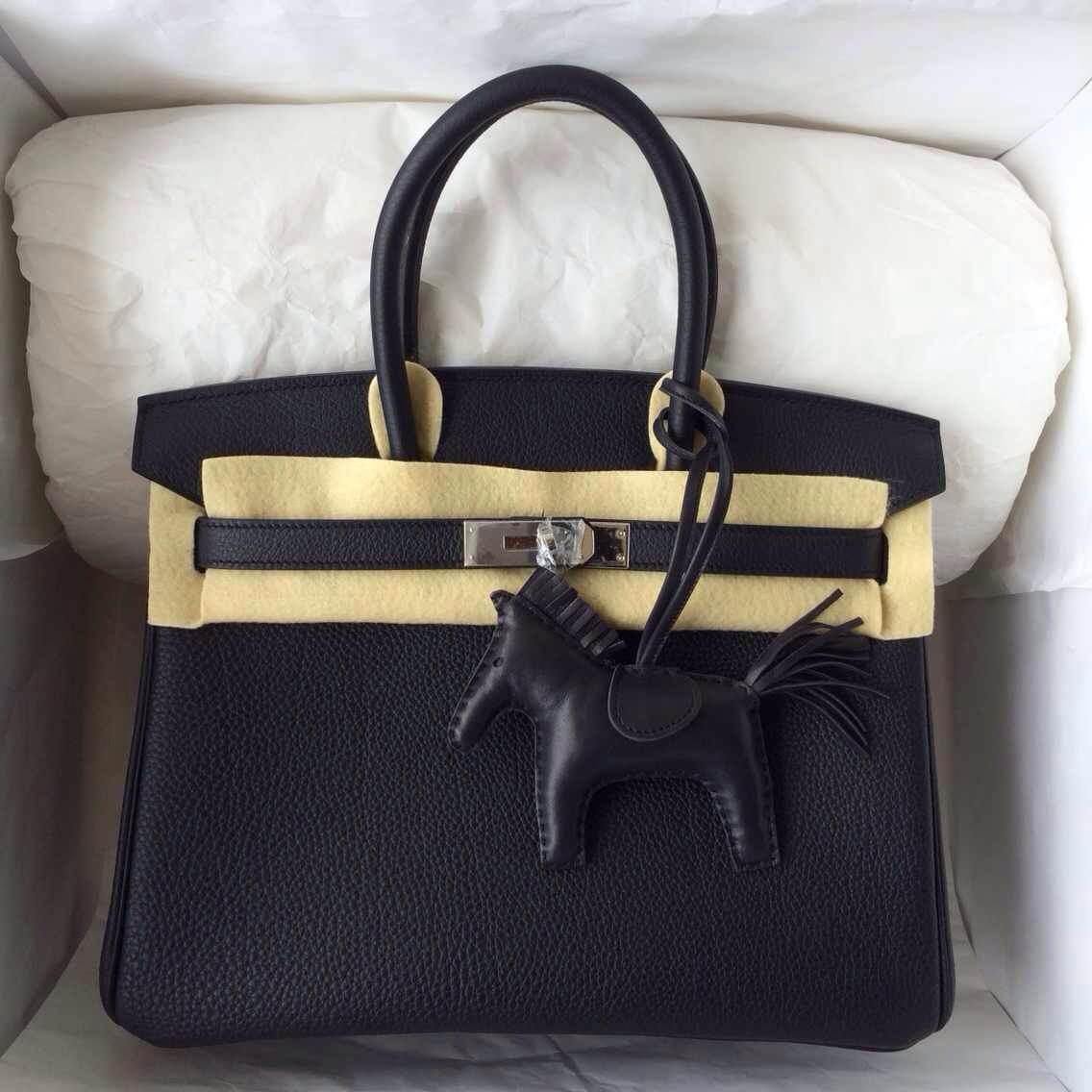 89 Black France Togo Leather Hermes Birkin30cm Gold/Silver Hardware