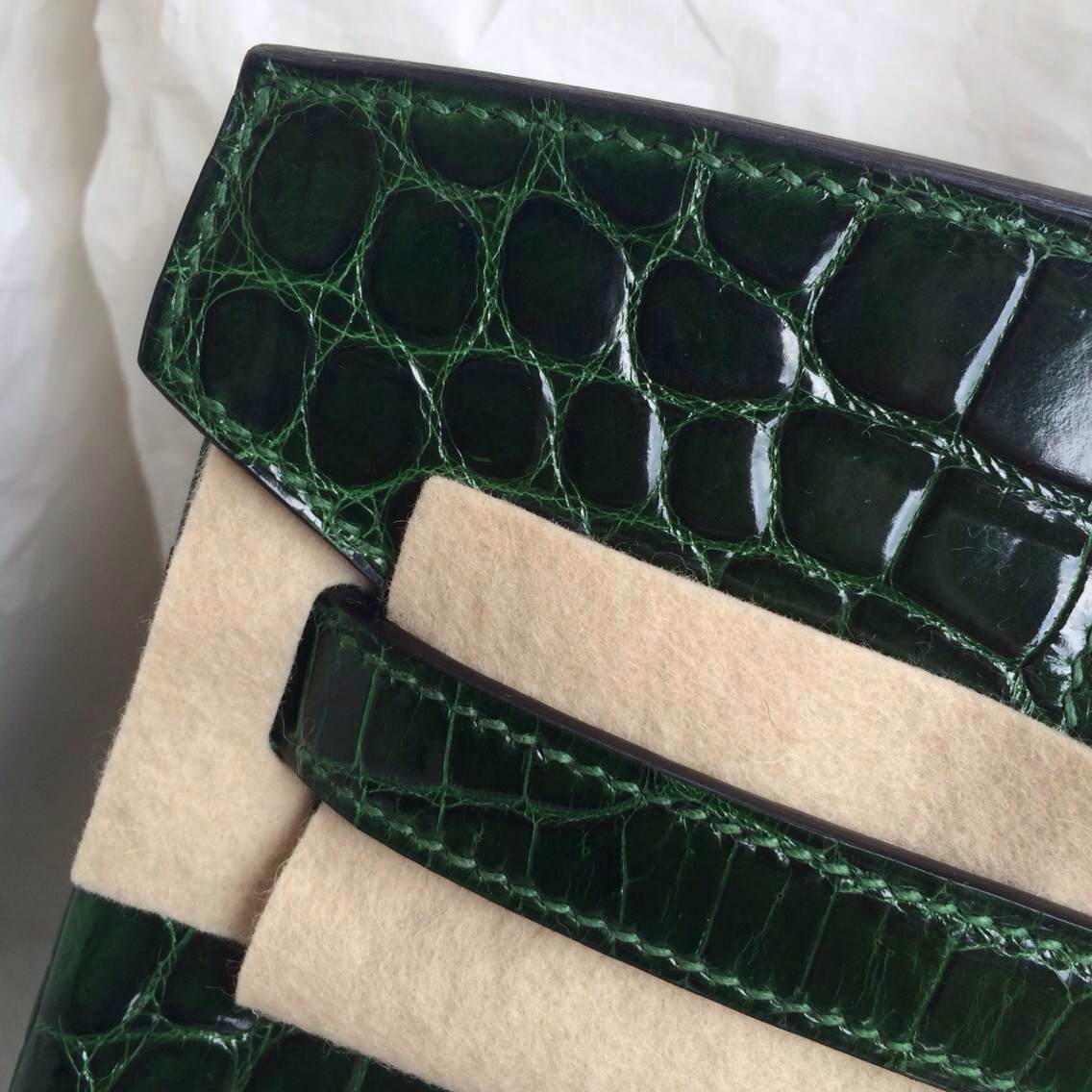 Fashion Hermes Birkin Bag30cm Emerald Green Porosus Crocodile Skin Wholesale