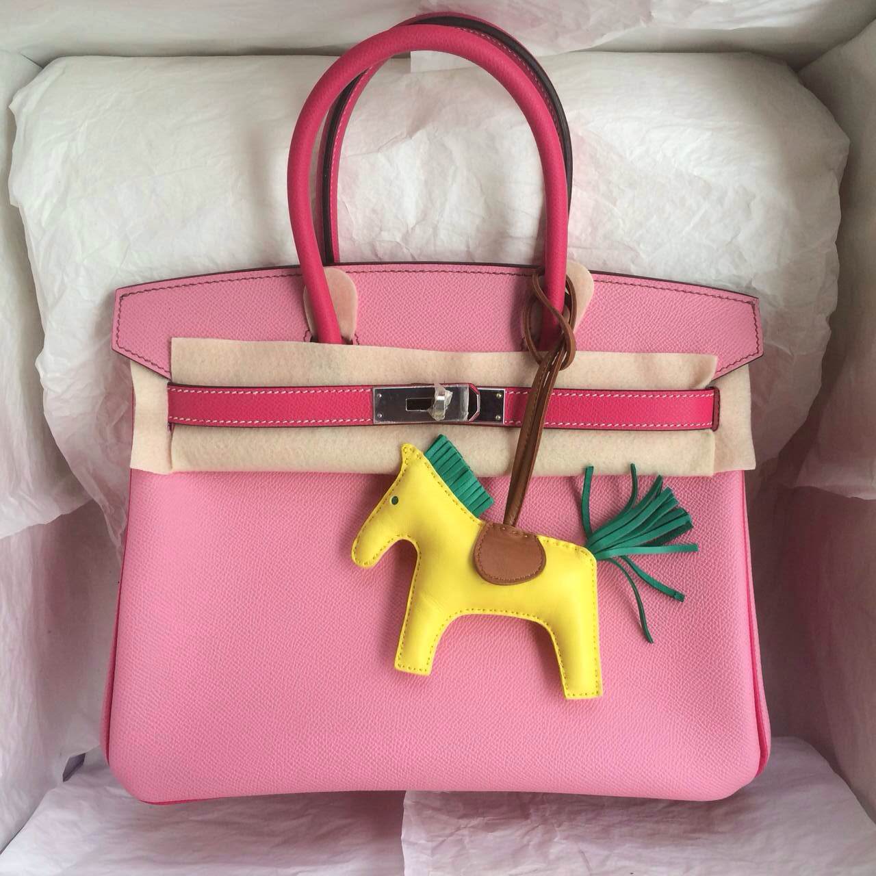 5P Pink/E5 Rose Tyrien Epsom Leather Hermes Birkin Bag 30cm Women&#8217;s Tote Bag
