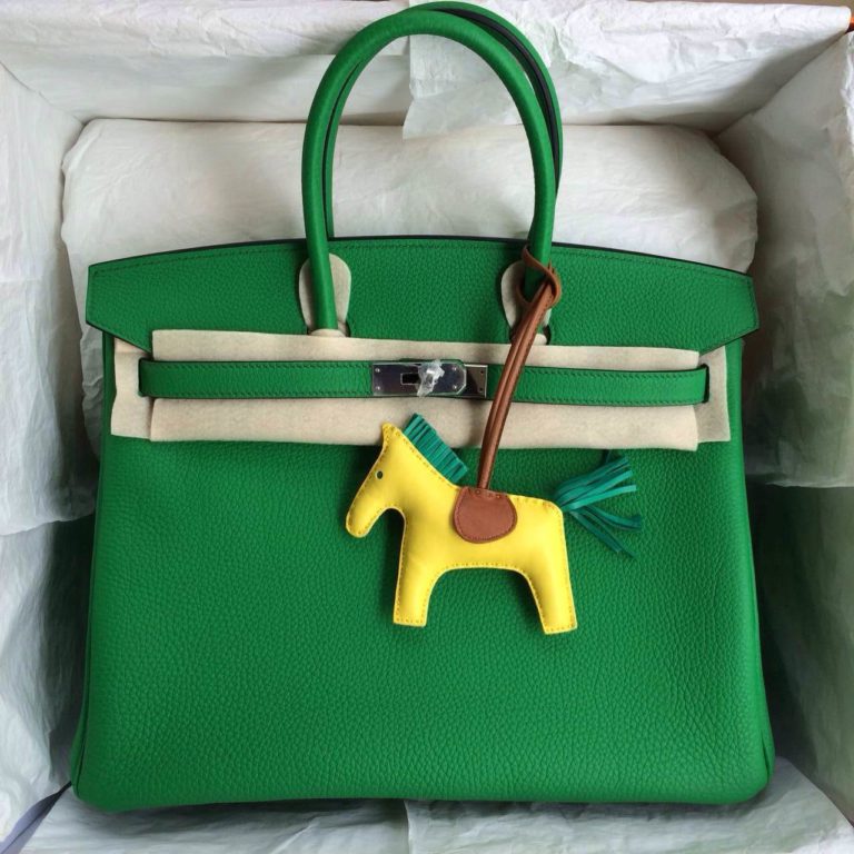 1K Green Bamboo France Togo Leather Hand Stitching Birkin 35 Bag Gold Hardware