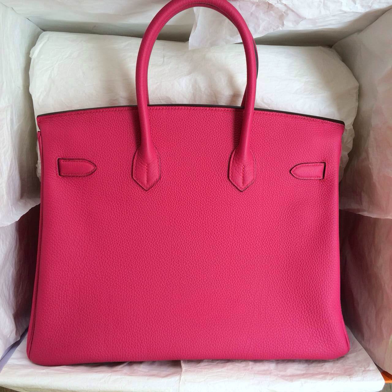 Birkin35 France Togo Leather 2014 New Color 2R Pink Peony Gold/Silver Hardware