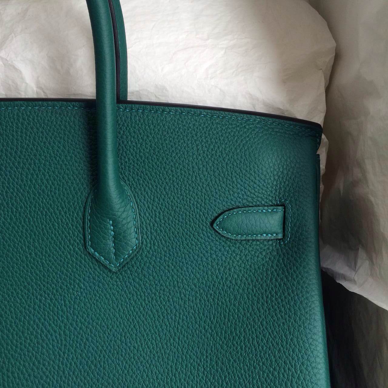 35cm Hermes Birkin Bag Togo Leather Z6 Malachite Color Gold/Silver Hardware
