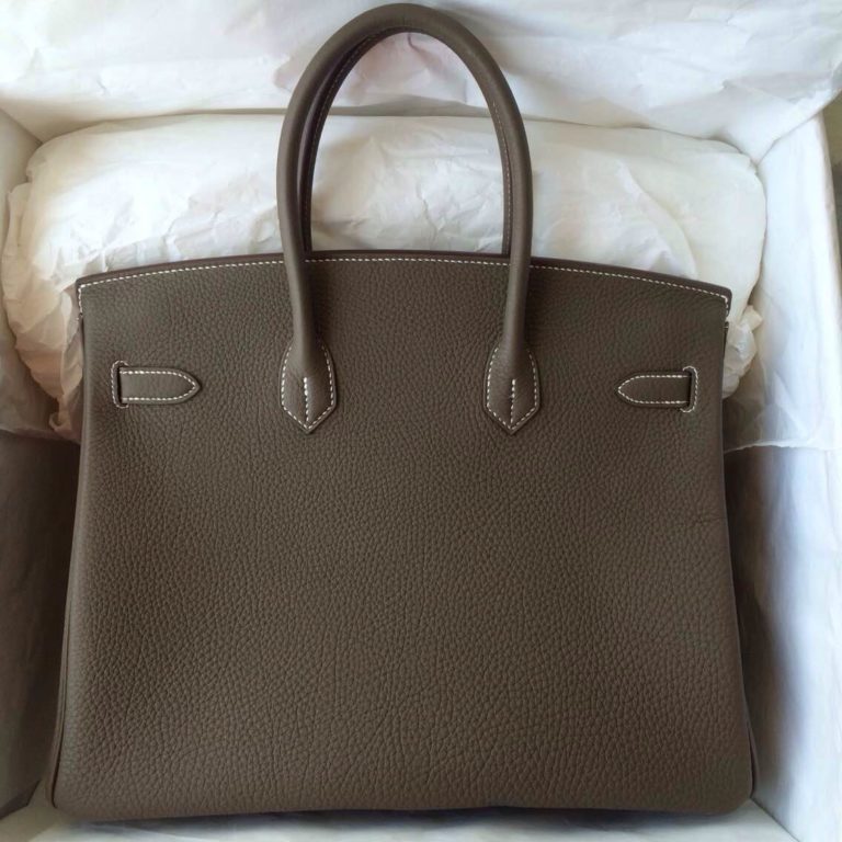 C 18 Etoupe Grey France Togo Leather Birkin Bag  35cm Hand Stitching