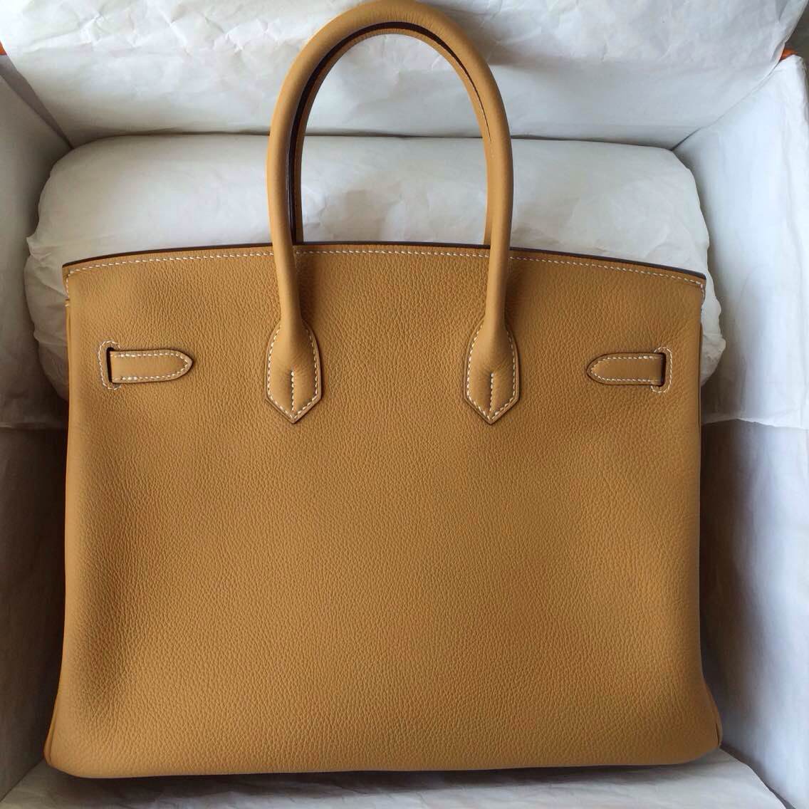 35cm Hermes Birkin Bag Natural Color France Togo Leather Gold Hardware
