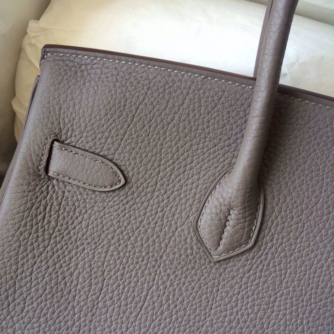 Hand Stitching Birkin Bag 8F Etain France Togo Leather Gold Hardware