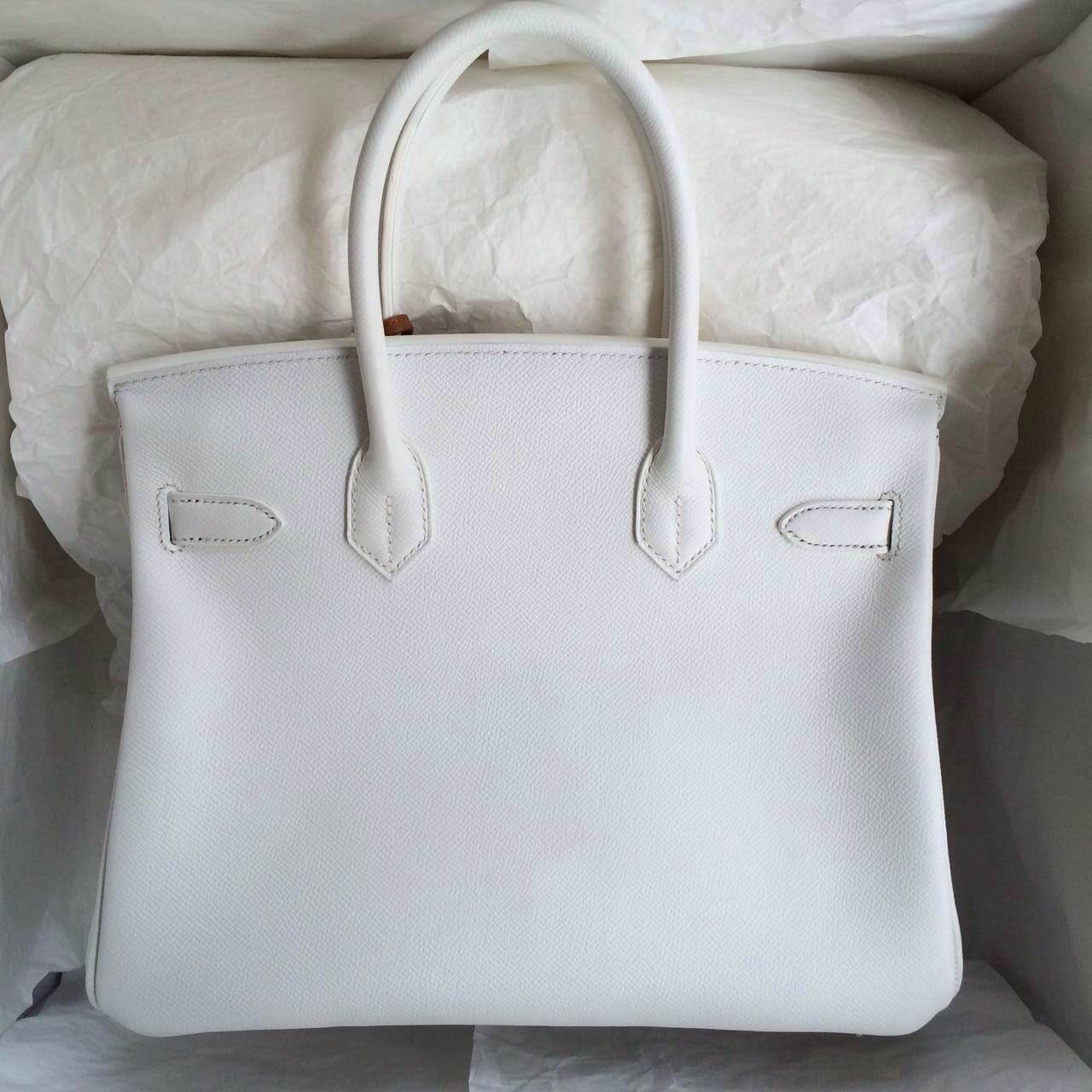 High Quality White/Black inner Epsom Leather Birkin Bag Wholesale