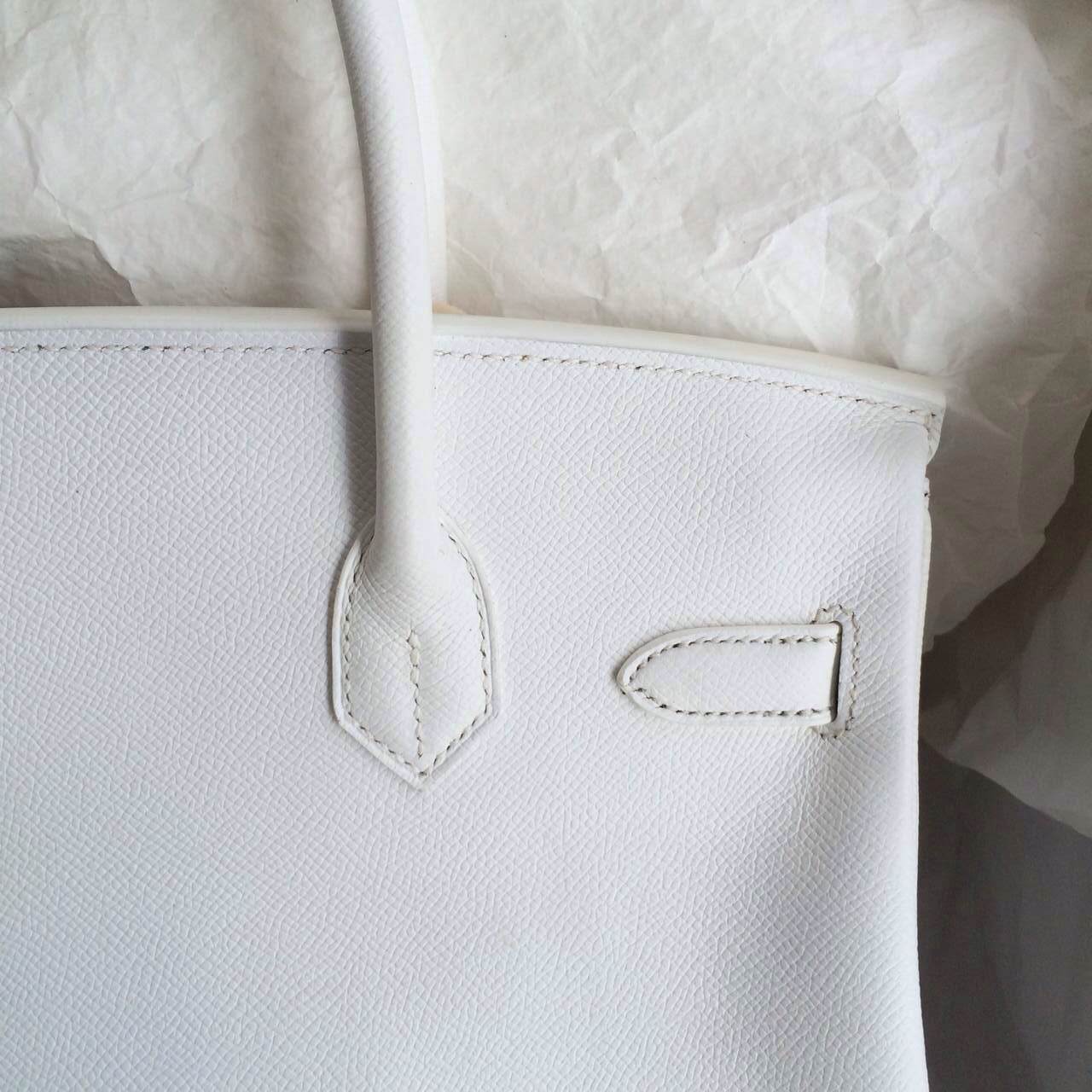 High Quality White/Black inner Epsom Leather Birkin Bag Wholesale