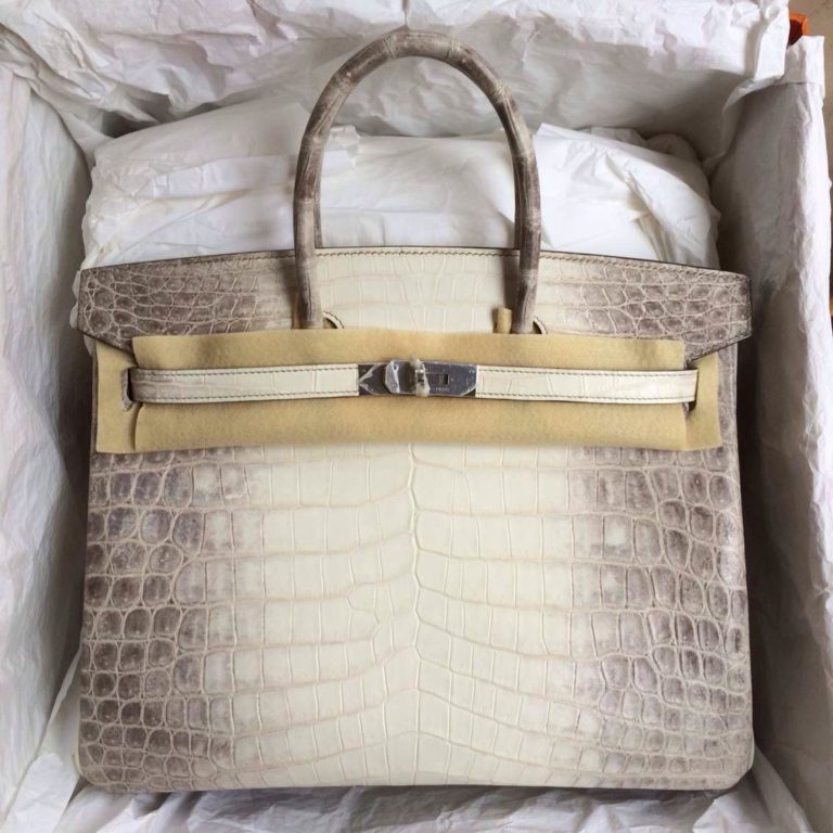High Quality Himalaya White Color Crocodile Skin Hermes Birkin Bag  35cm