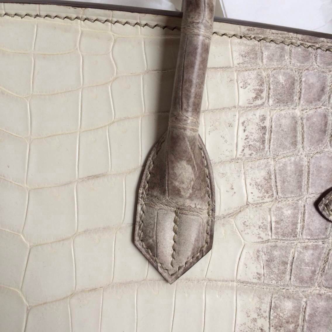 High Quality Himalaya White Color Crocodile Skin Hermes Birkin Bag 35cm