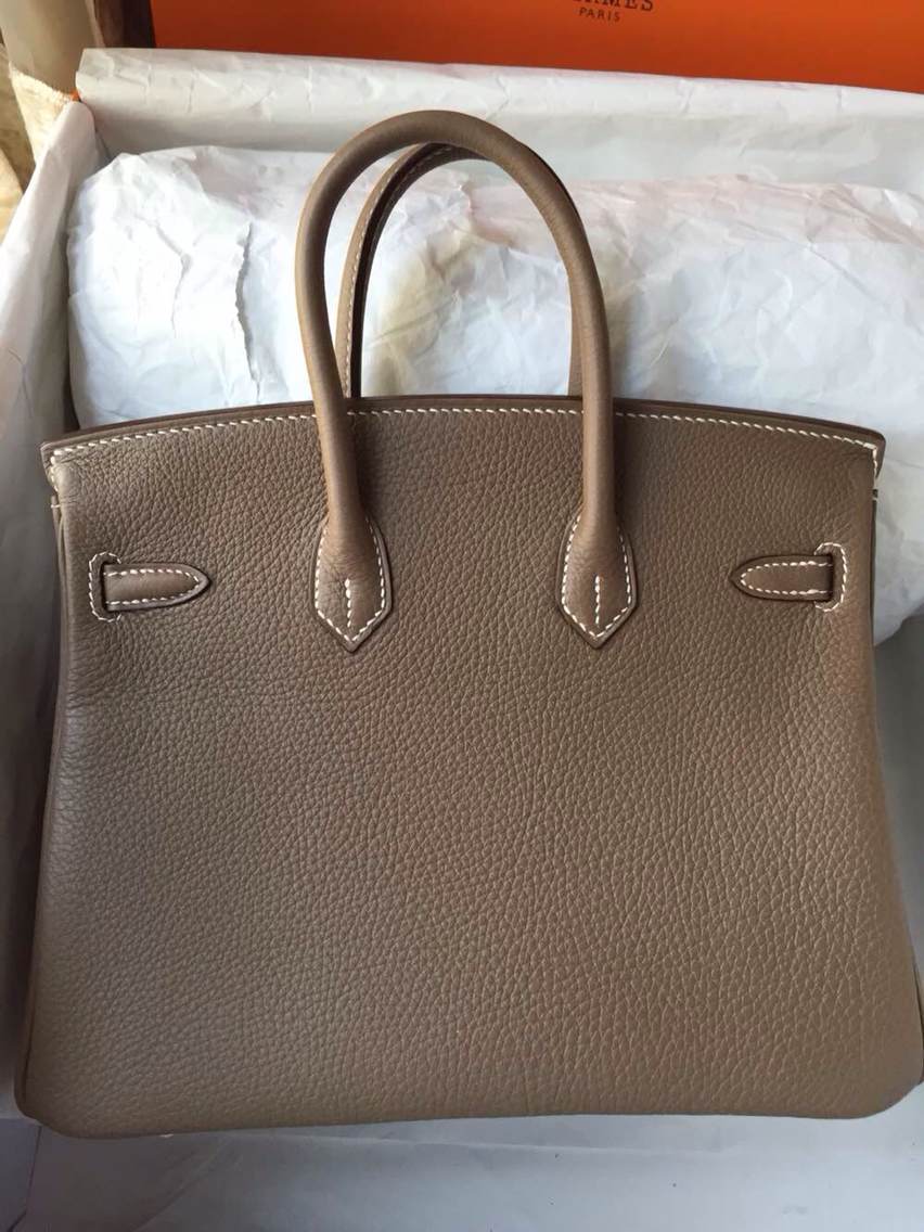 Discount Hermes Birkin35 Etoupe Grey &#038; Pink inner Togo Leather Handbag