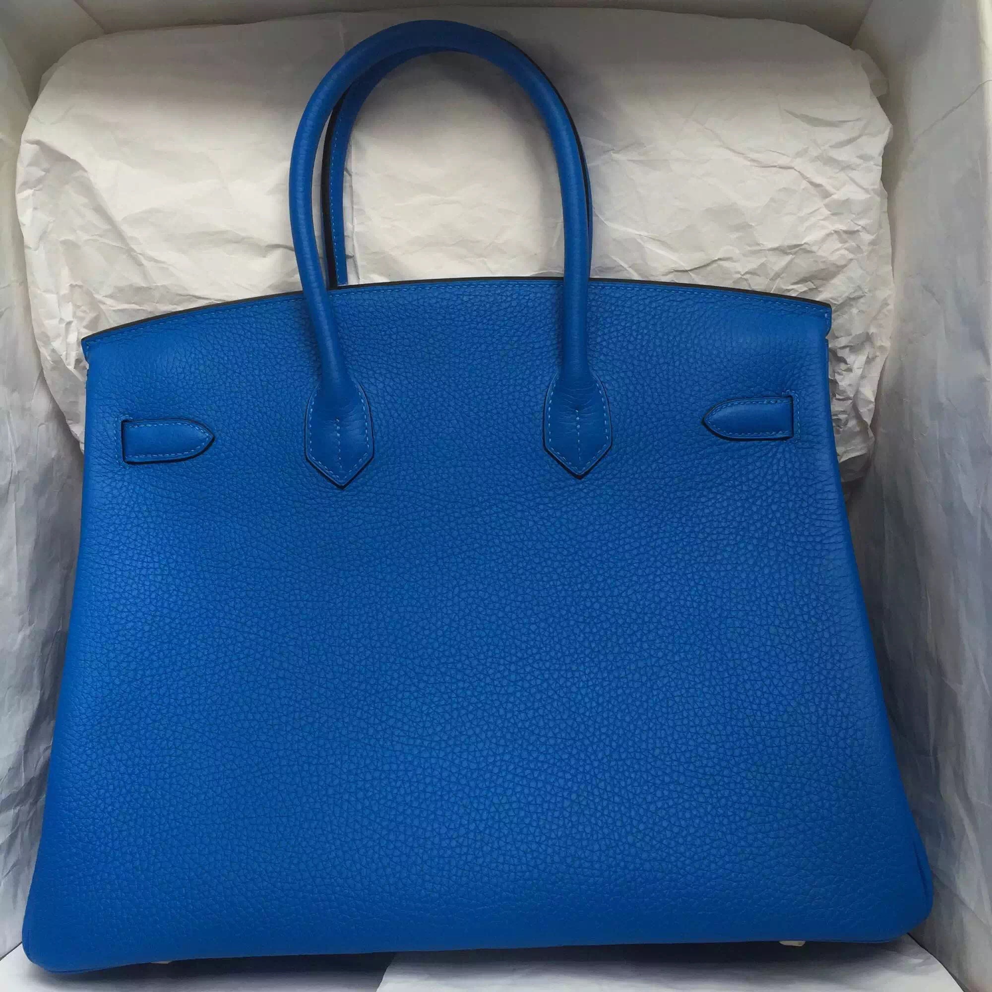 New Fashion Blue Hydra France Togo Leather Hermes Birkin Bag 35cm