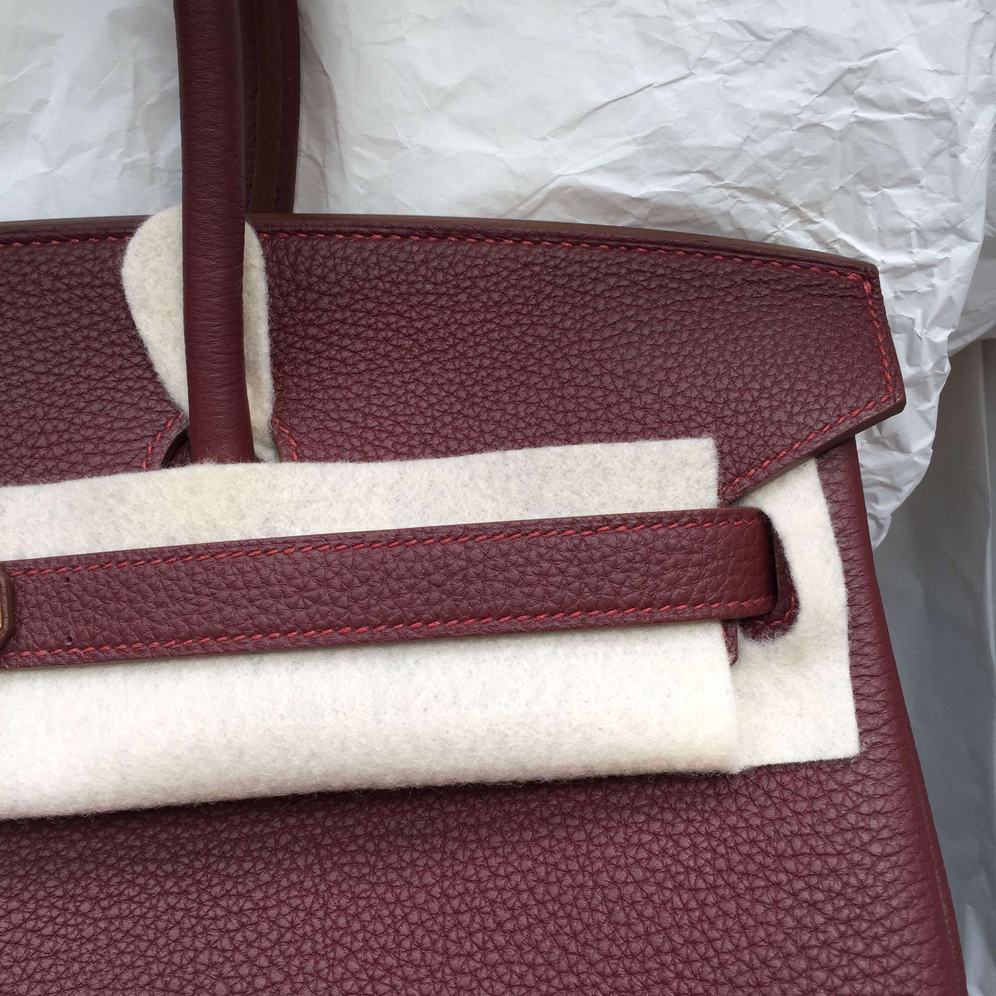 Hermes Birkin Bag 35CM B5 Ruby Red Togo Leather Women&#8217;s Tote Bag Gold Hardware