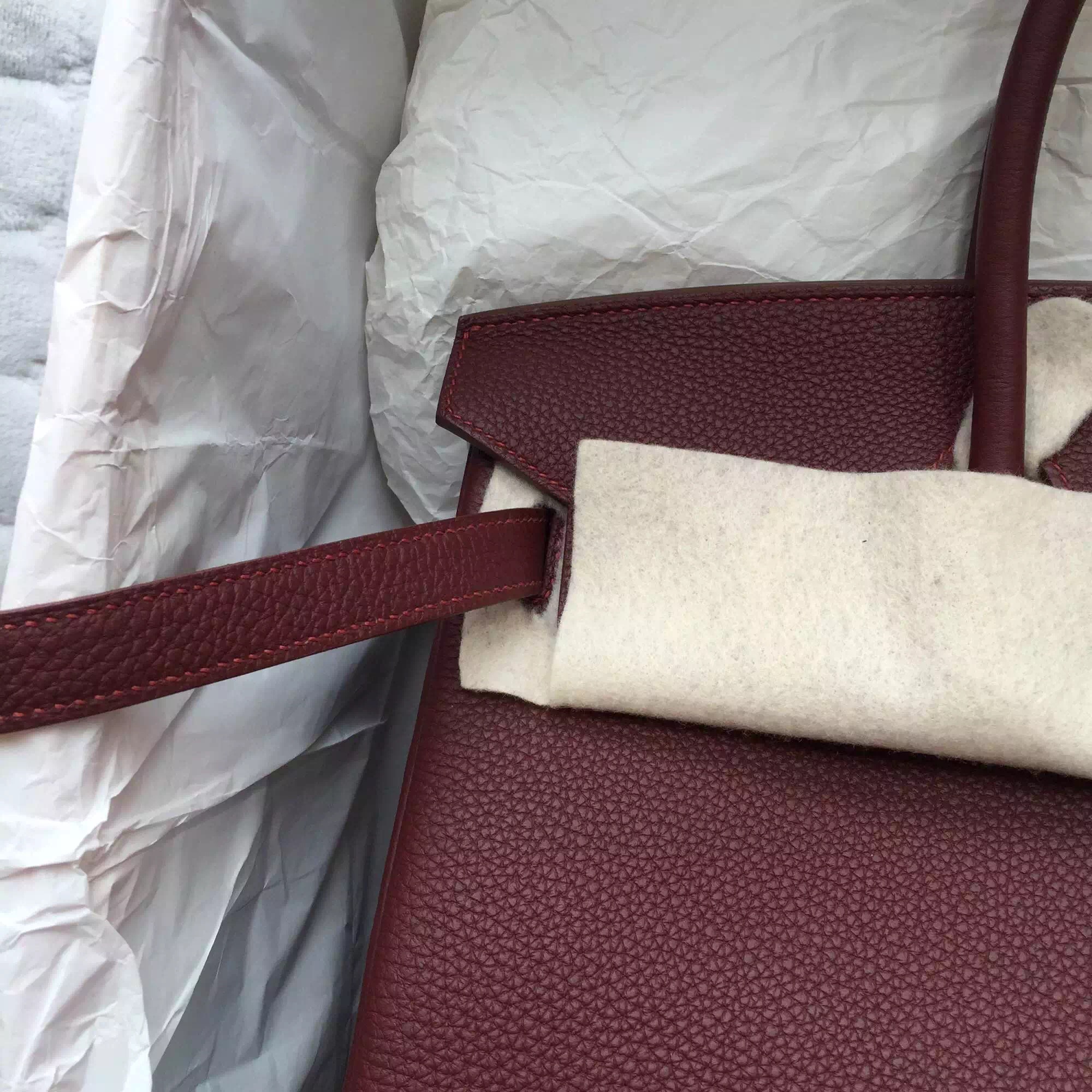 Hermes Birkin Bag 35CM B5 Ruby Red Togo Leather Women&#8217;s Tote Bag Gold Hardware