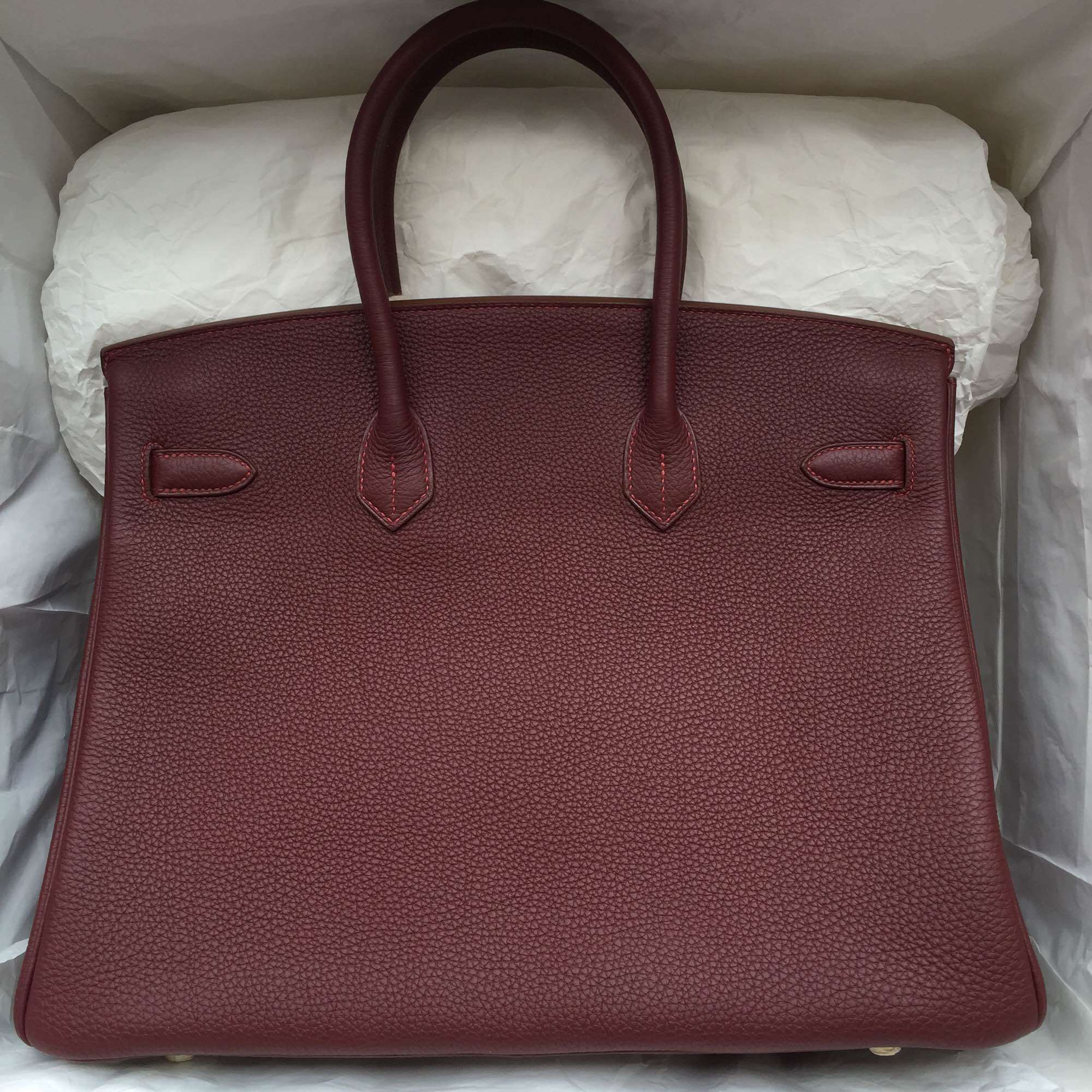 Hermes Birkin Bag 35CM B5 Ruby Red Togo Leather Women&#8217;s Tote Bag Gold Hardware