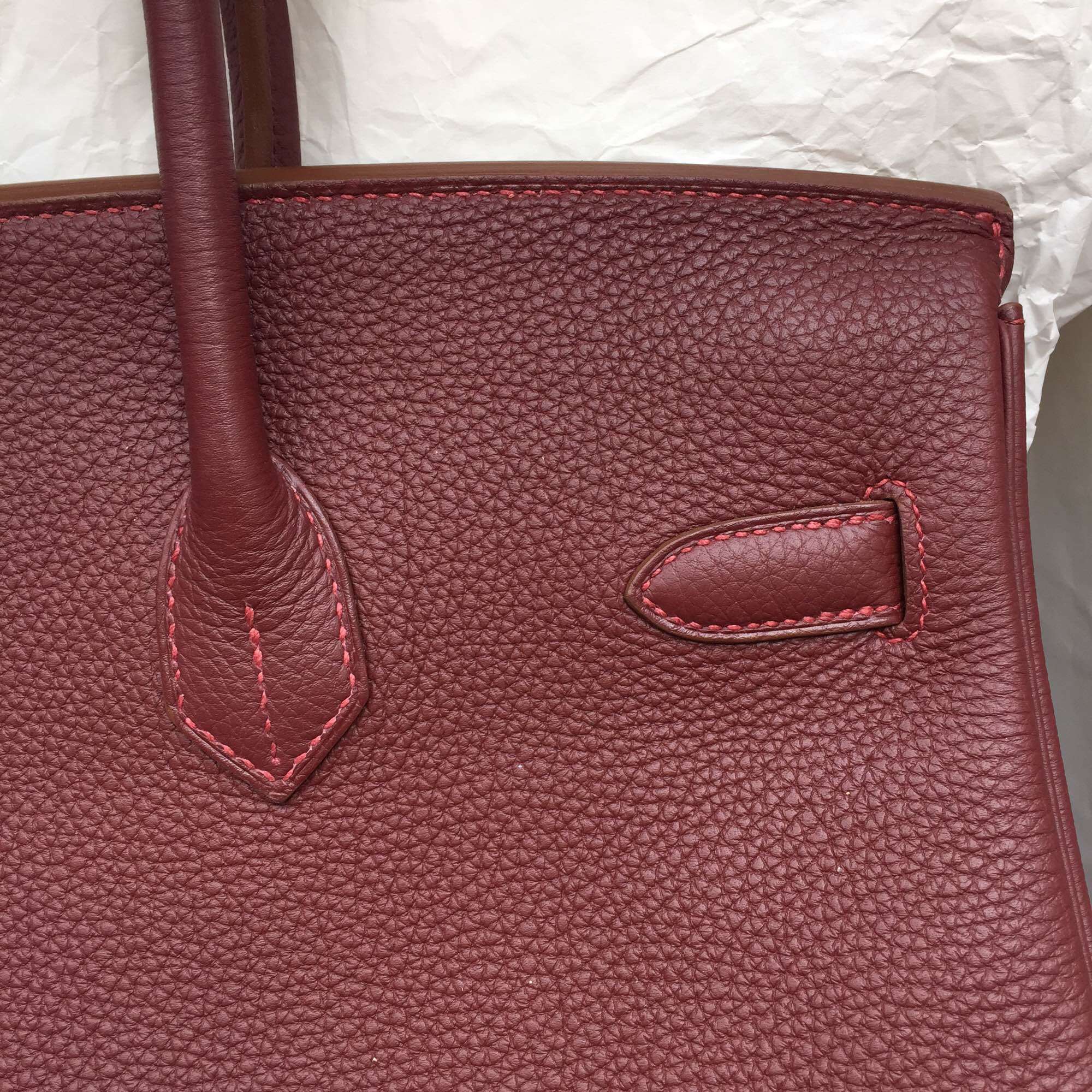 Hermes Birkin Bag 35CM B5 Ruby Red Togo Leather Women&#8217;s Tote Bag Gold Hardware