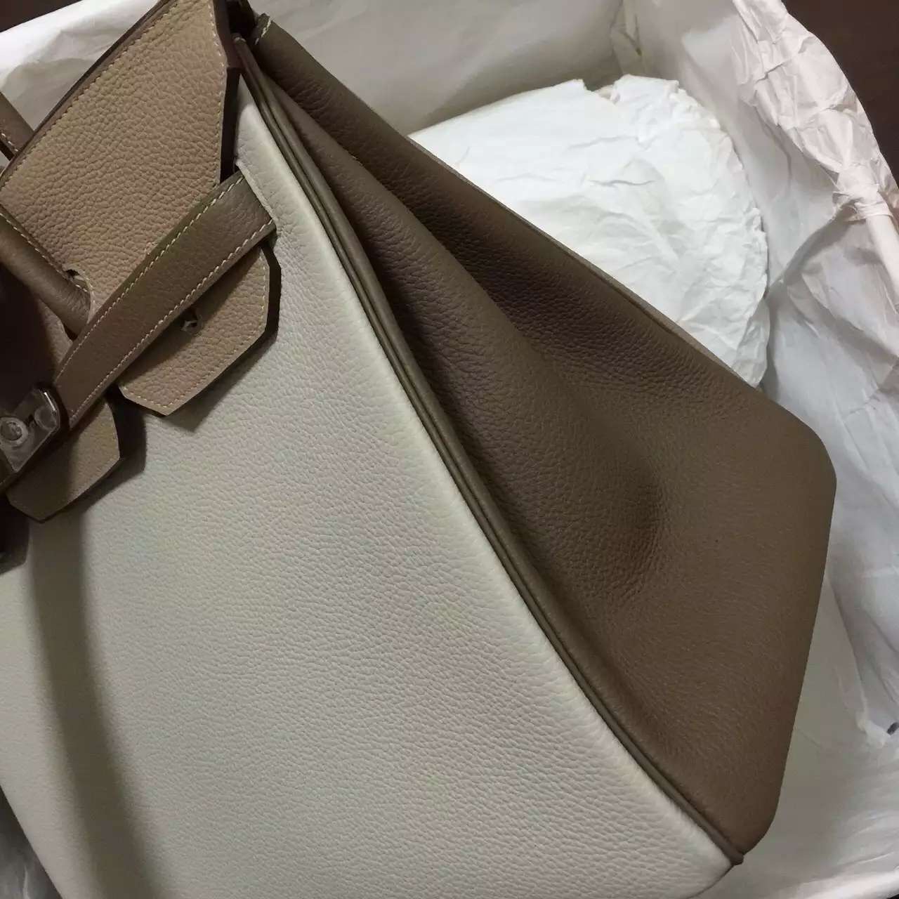 Wholesale Hermes Birkin 35CM Colorblock Togo Leather Women’s Tote Silver Hardware