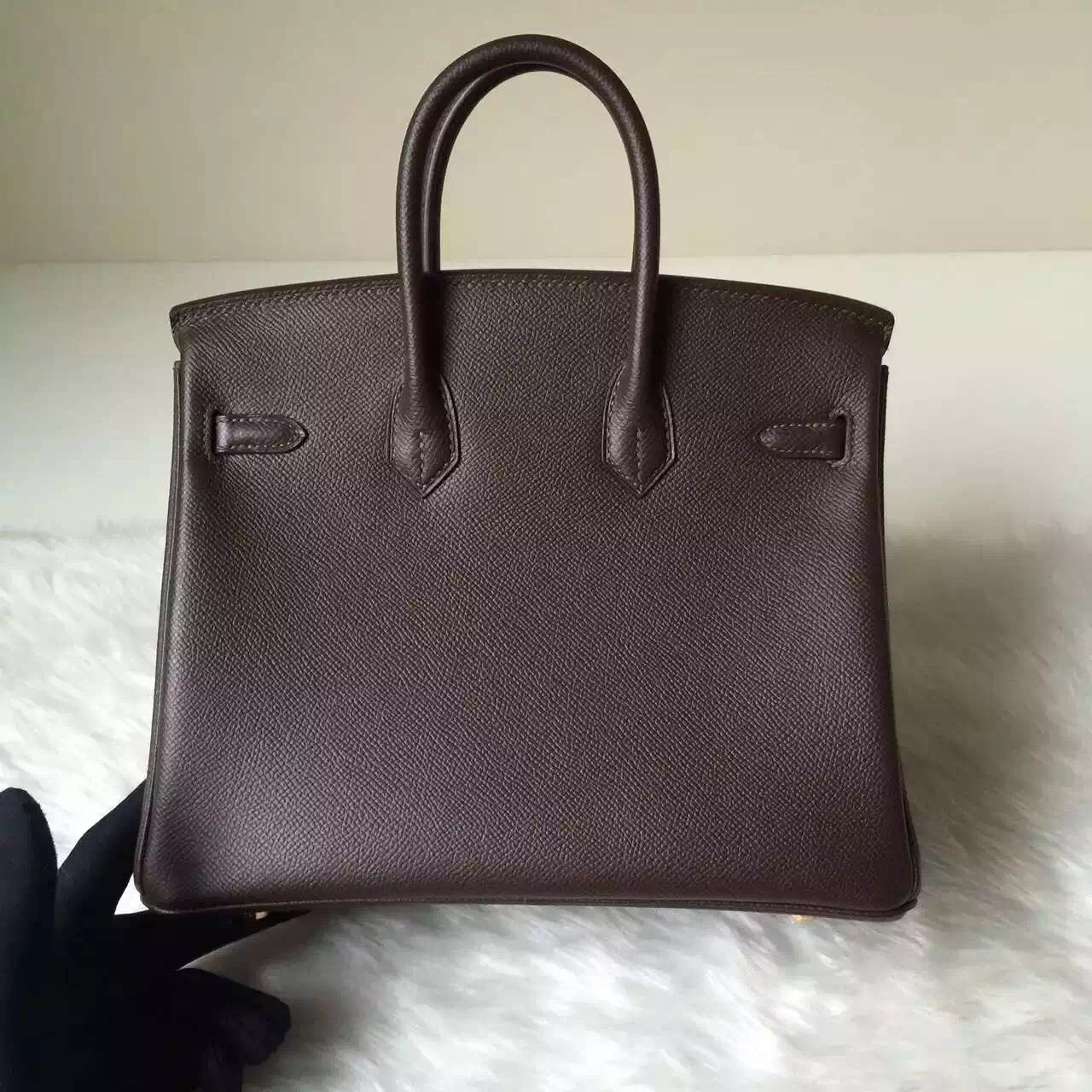 Hand Stitching Hermes Birkin25cm in Coffee Color Epsom Leather