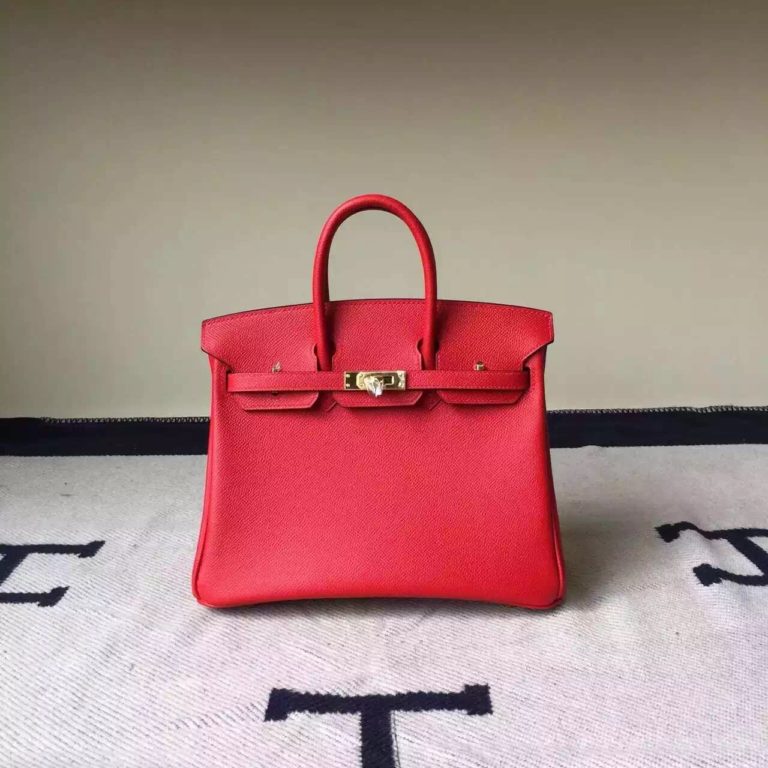 Hermes Q5 Rouge Casaque Epsom Leather Birkin 25cm Bag