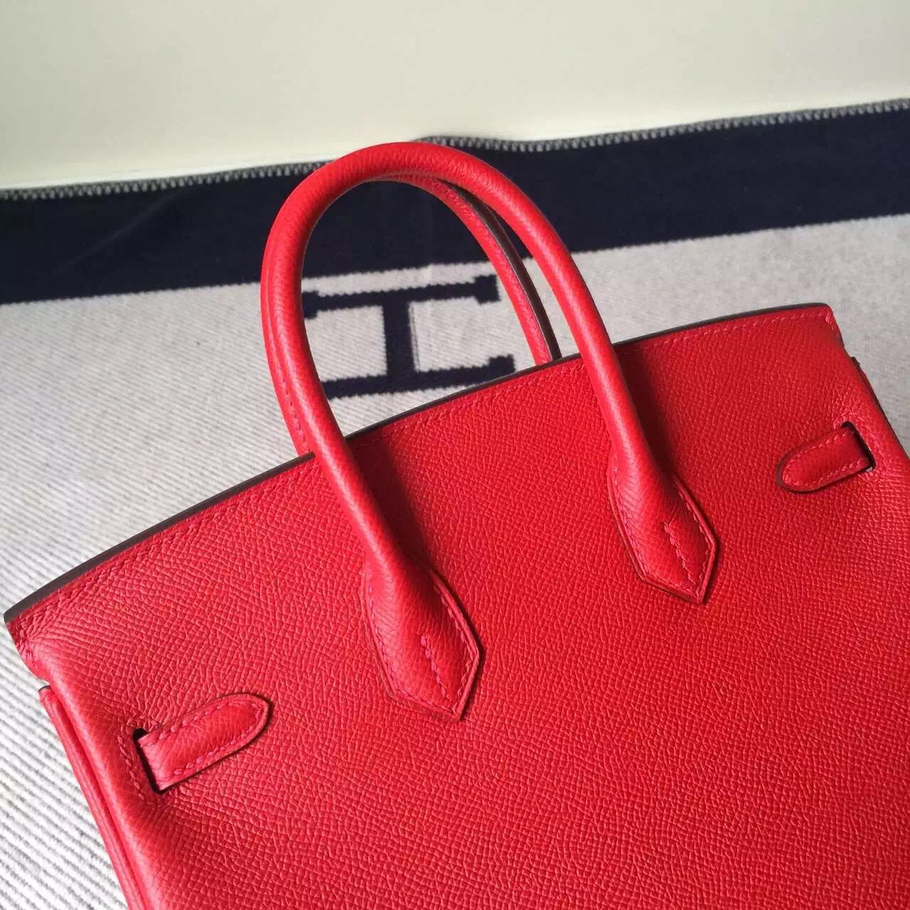 New Pretty Hermes Q5 Rouge Casaque Epsom Leather Birkin25cm Bag