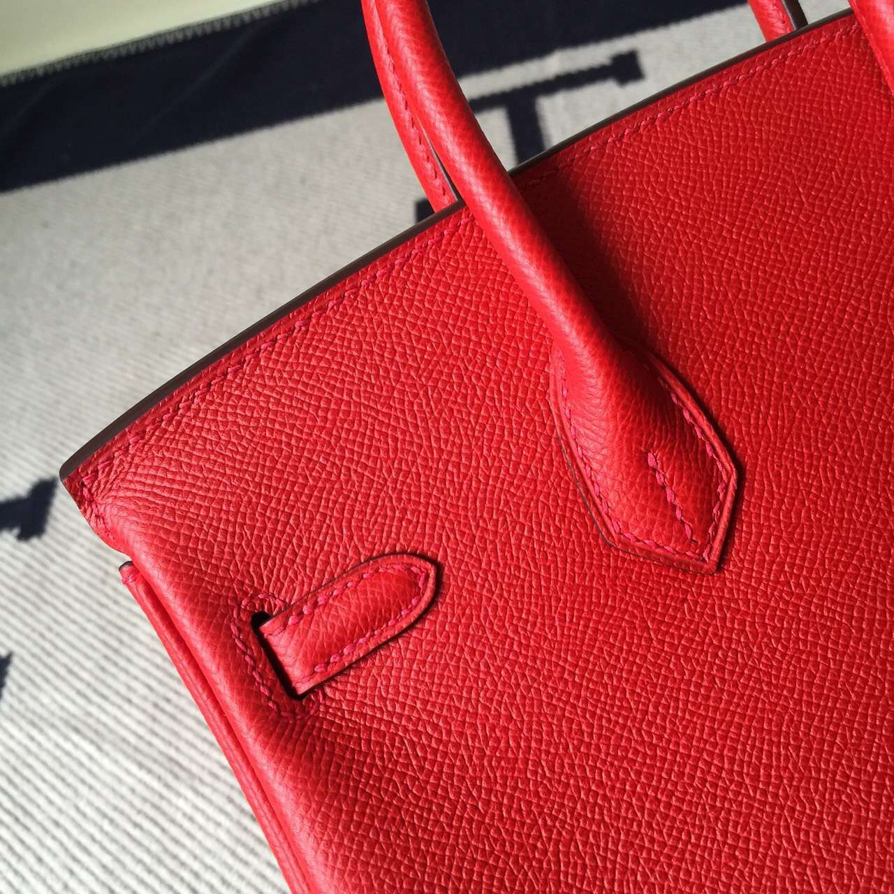New Pretty Hermes Q5 Rouge Casaque Epsom Leather Birkin25cm Bag