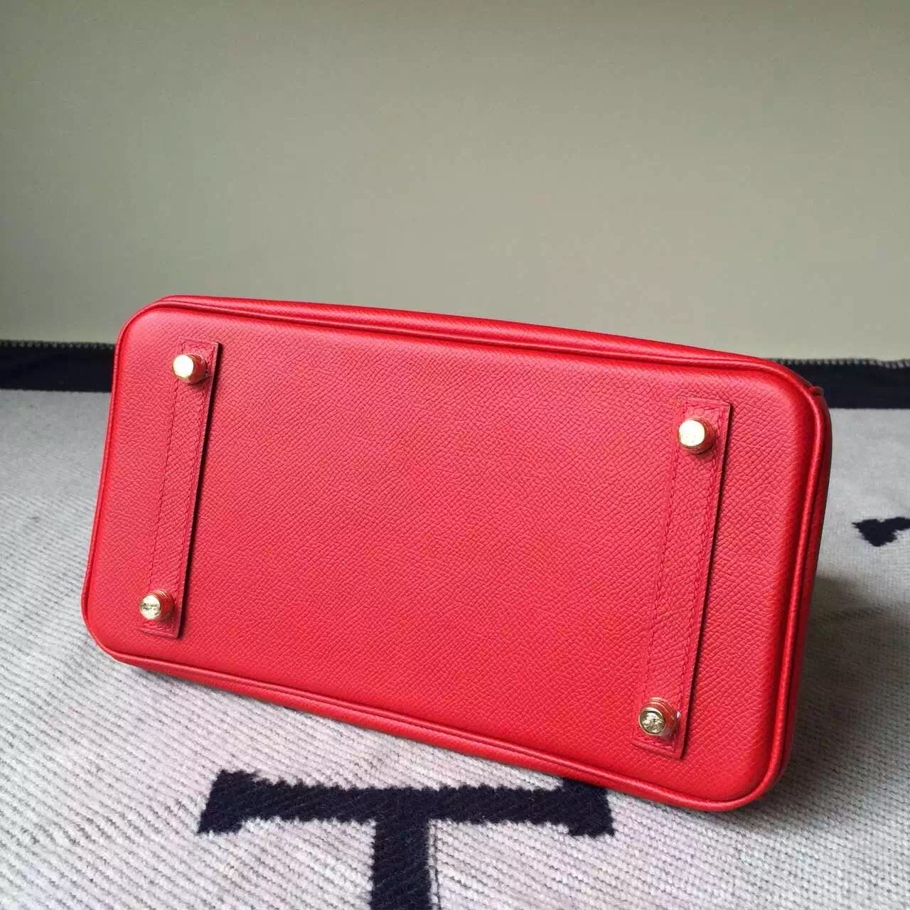 New Pretty Hermes Q5 Rouge Casaque Epsom Leather Birkin25cm Bag