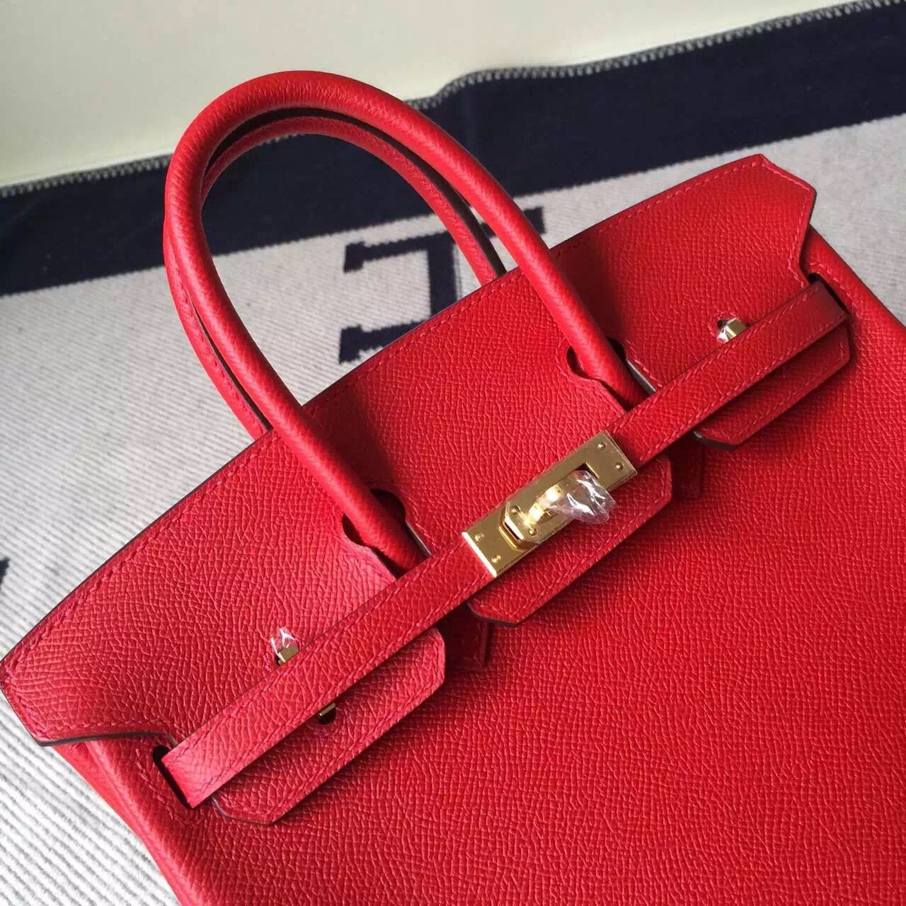 New Pretty Hermes Q5 Rouge Casaque Epsom Leather Birkin25cm Bag