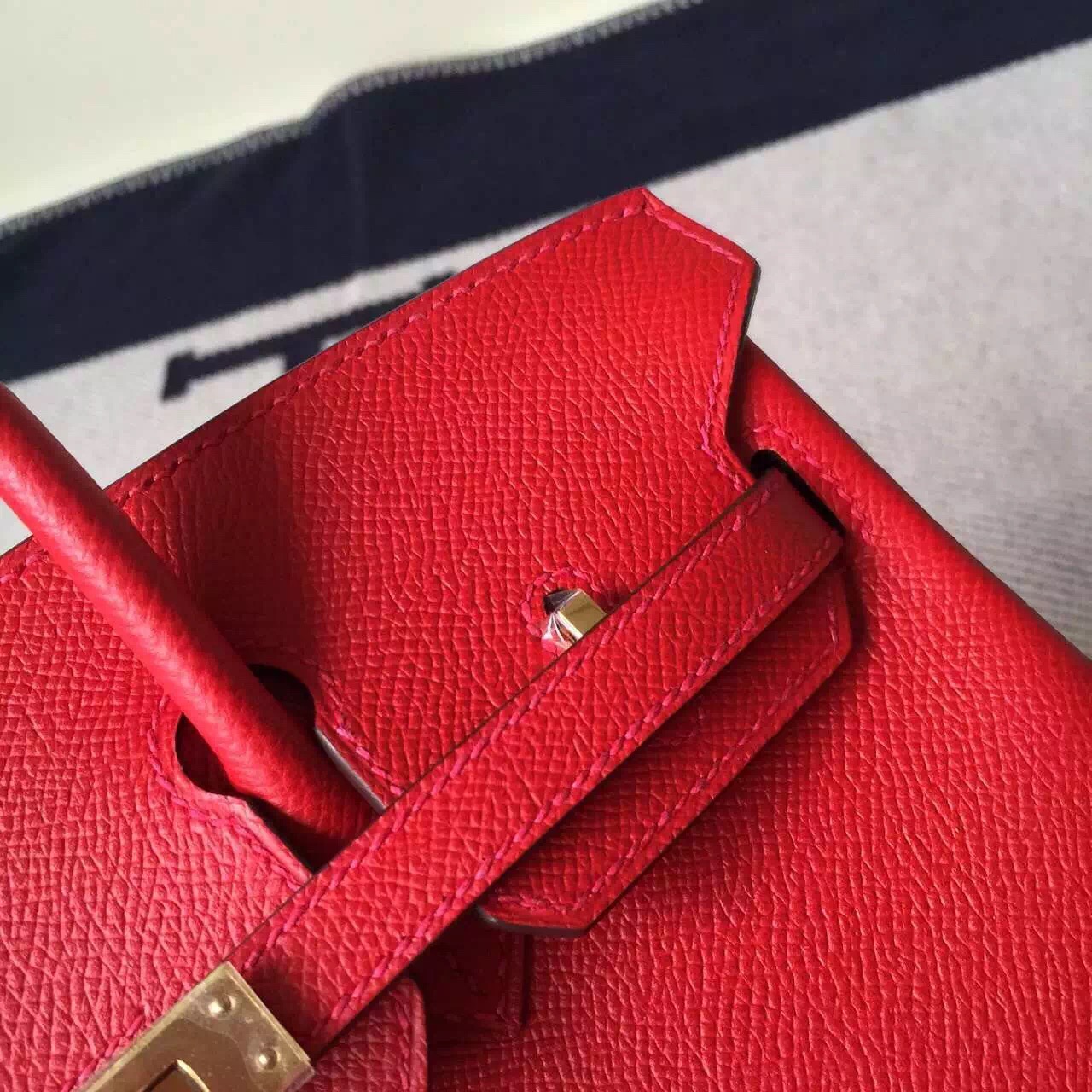 New Pretty Hermes Q5 Rouge Casaque Epsom Leather Birkin25cm Bag