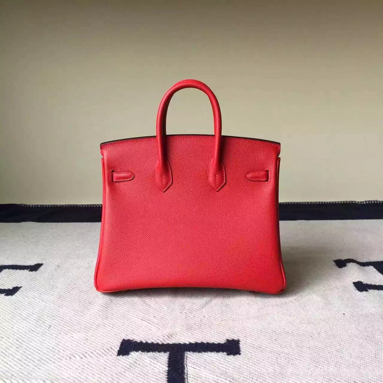 New Pretty Hermes Q5 Rouge Casaque Epsom Leather Birkin25cm Bag