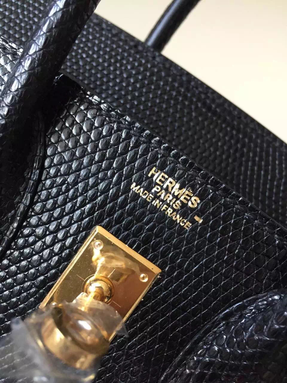 New Noble Hermes CK89 Black Lizard Leather Birkin Bag 25cm