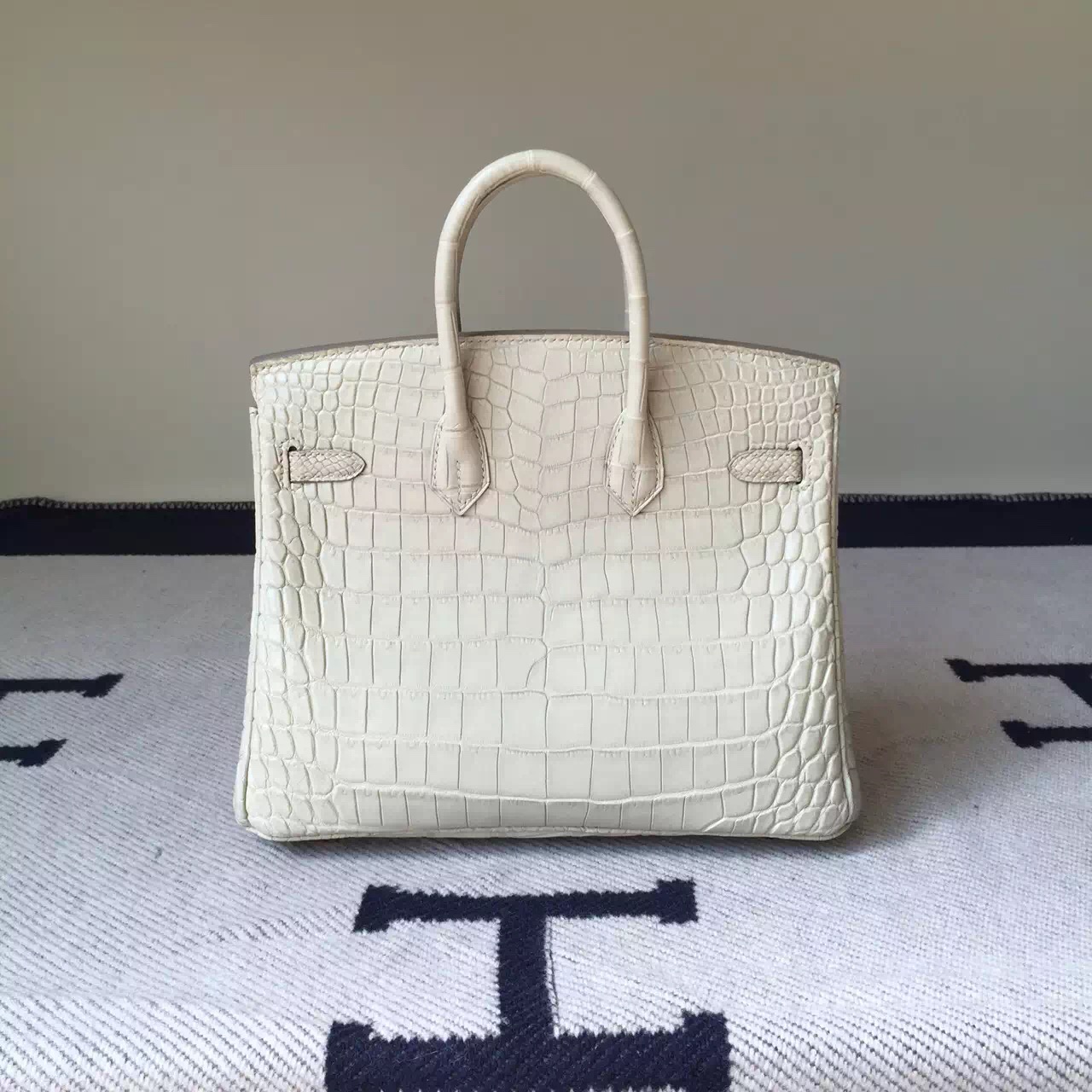 Sale Hermes Crocodile matt Leather Birkin Bag 25cm in 8L Beton