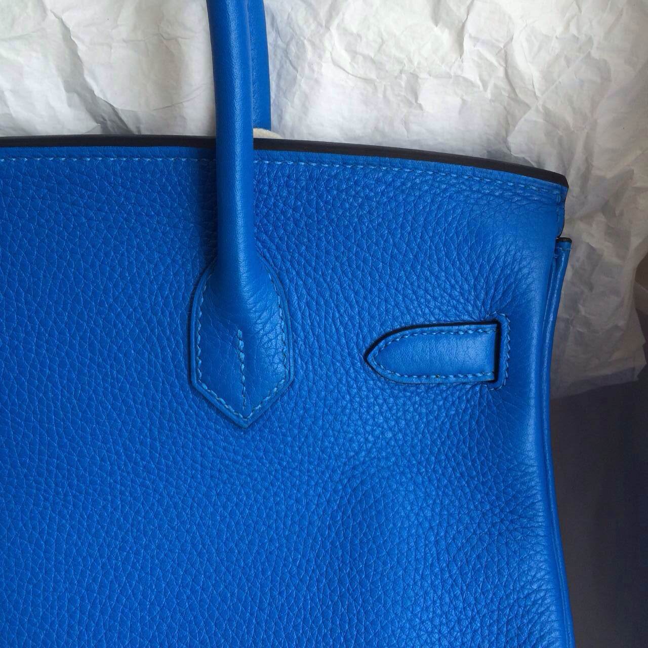Wholesale Hermes Birkin Bag T7 Blue Hydra/E5 Rose Tyrien inner Togo leather