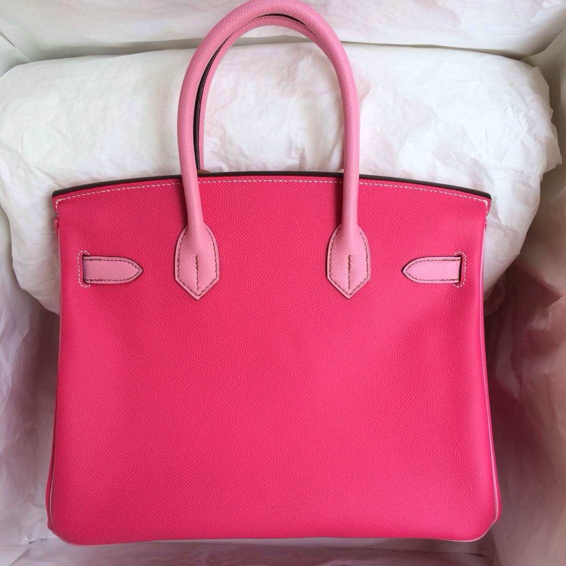 On Sale Hermes Birkin Bag E5 Rose Tyrien/5P Pink Epsom Leather Tote Bag