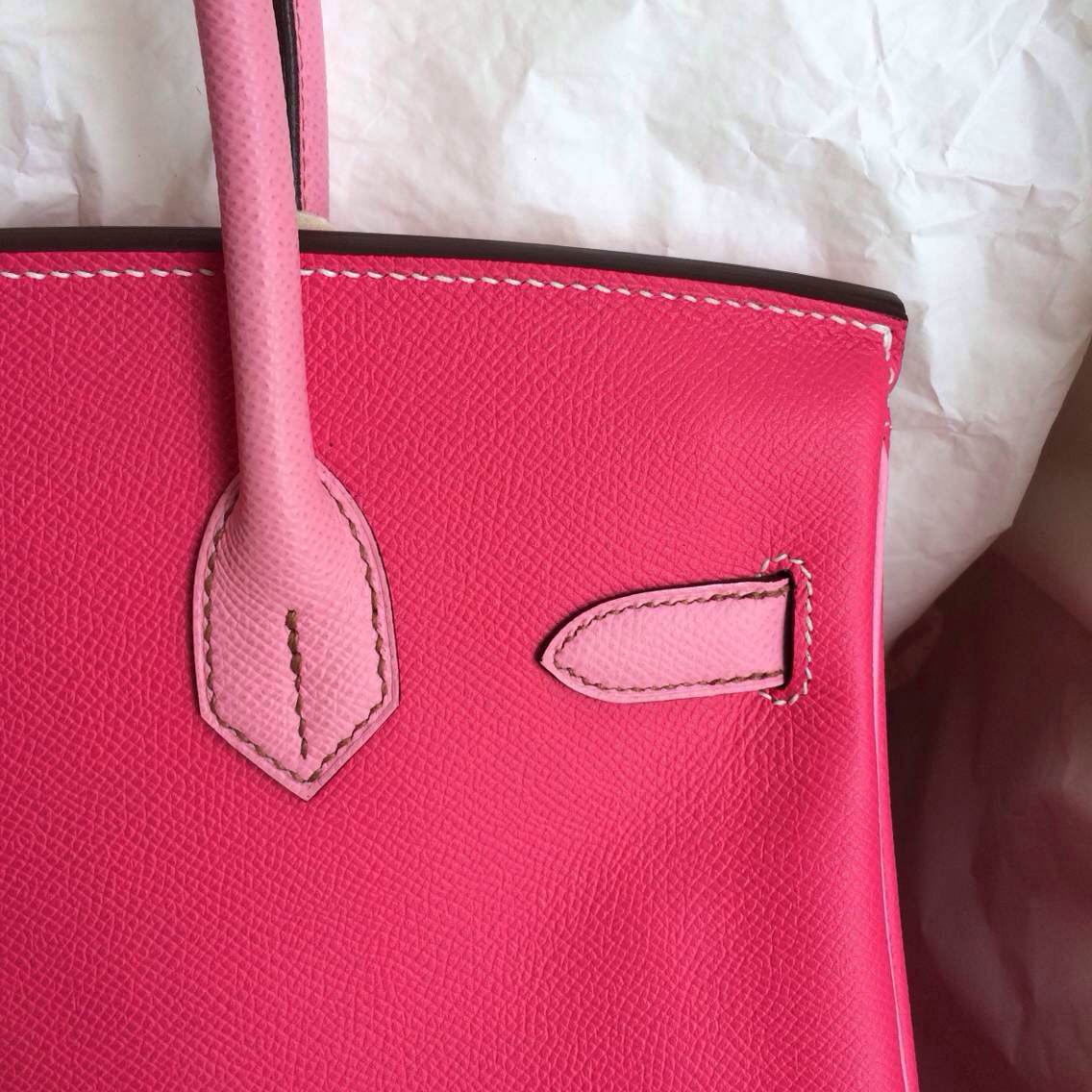 On Sale Hermes Birkin Bag E5 Rose Tyrien/5P Pink Epsom Leather Tote Bag