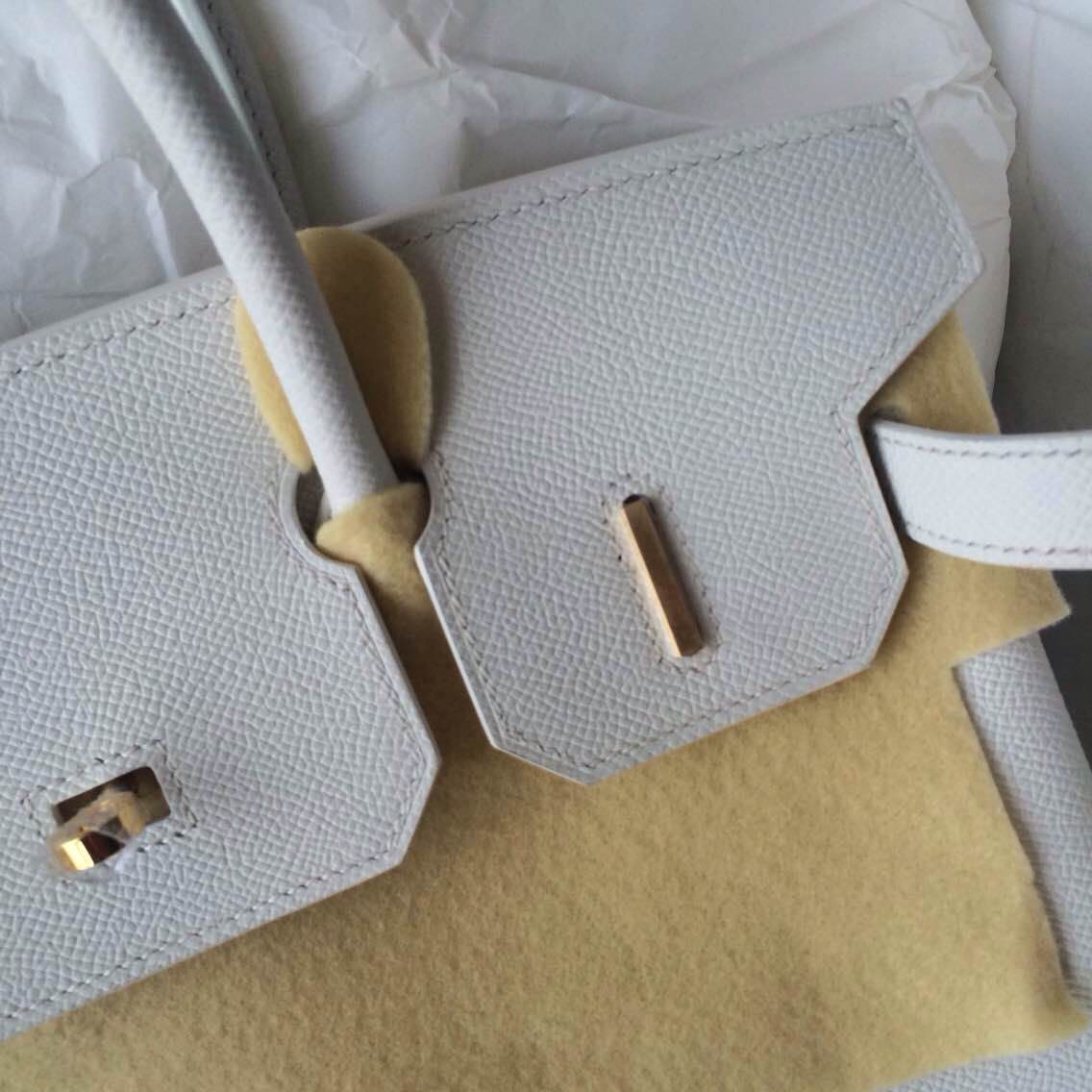 Discount Hermes Birkin Bag White/5P Pink France Epsom Leather Gold Hardware