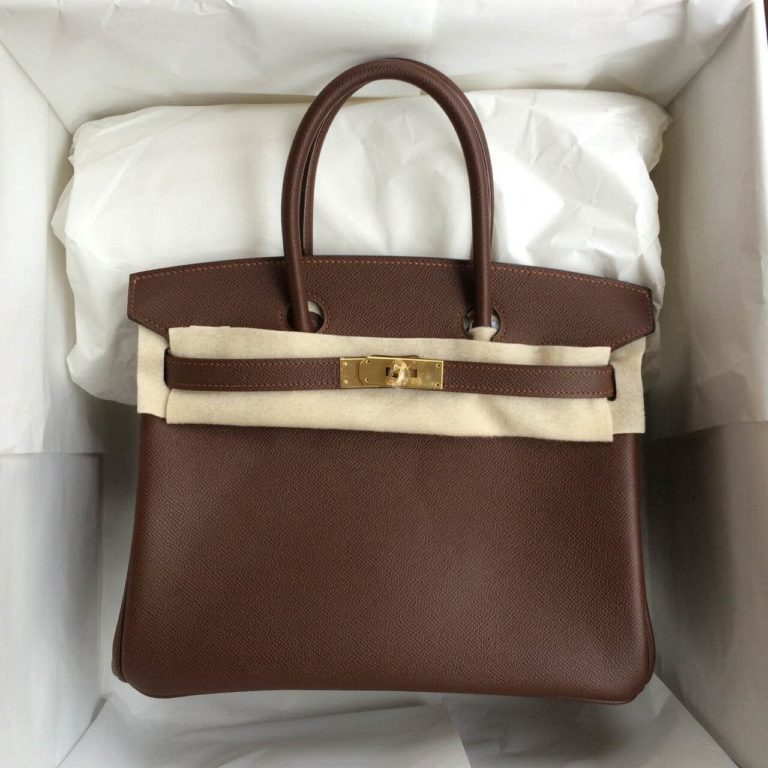 Hermes Birkin Bag Coffee Color Epsom Calfskin Leather Womens Tote Bag