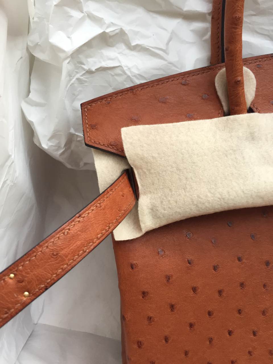 Wholesale Hermes Birkin30cm C37 Light Coffee Ostrich Leather Women&#8217;s Tote Bag