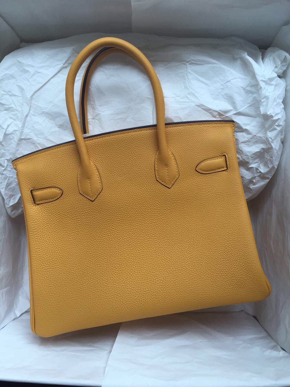 Discount Hermes Birkin Bag Mustard Yellow Togo Leather Tote Handbag 30cm