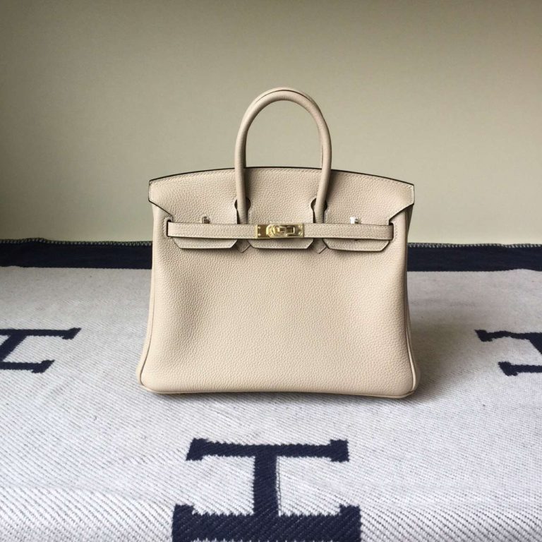 High Quality Hermes Gris Tourterelle Togo Leather Birkin Bag  25cm