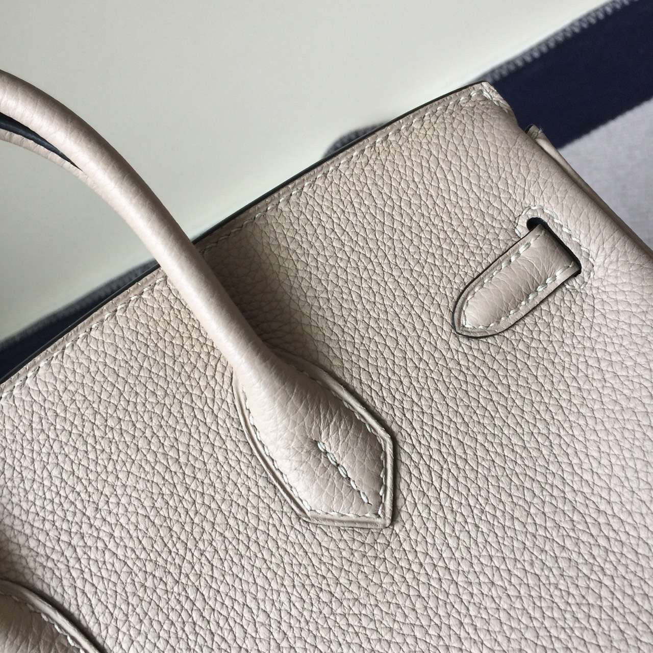 High Quality Hermes Gris Tourterelle Togo Leather Birkin Bag 25cm