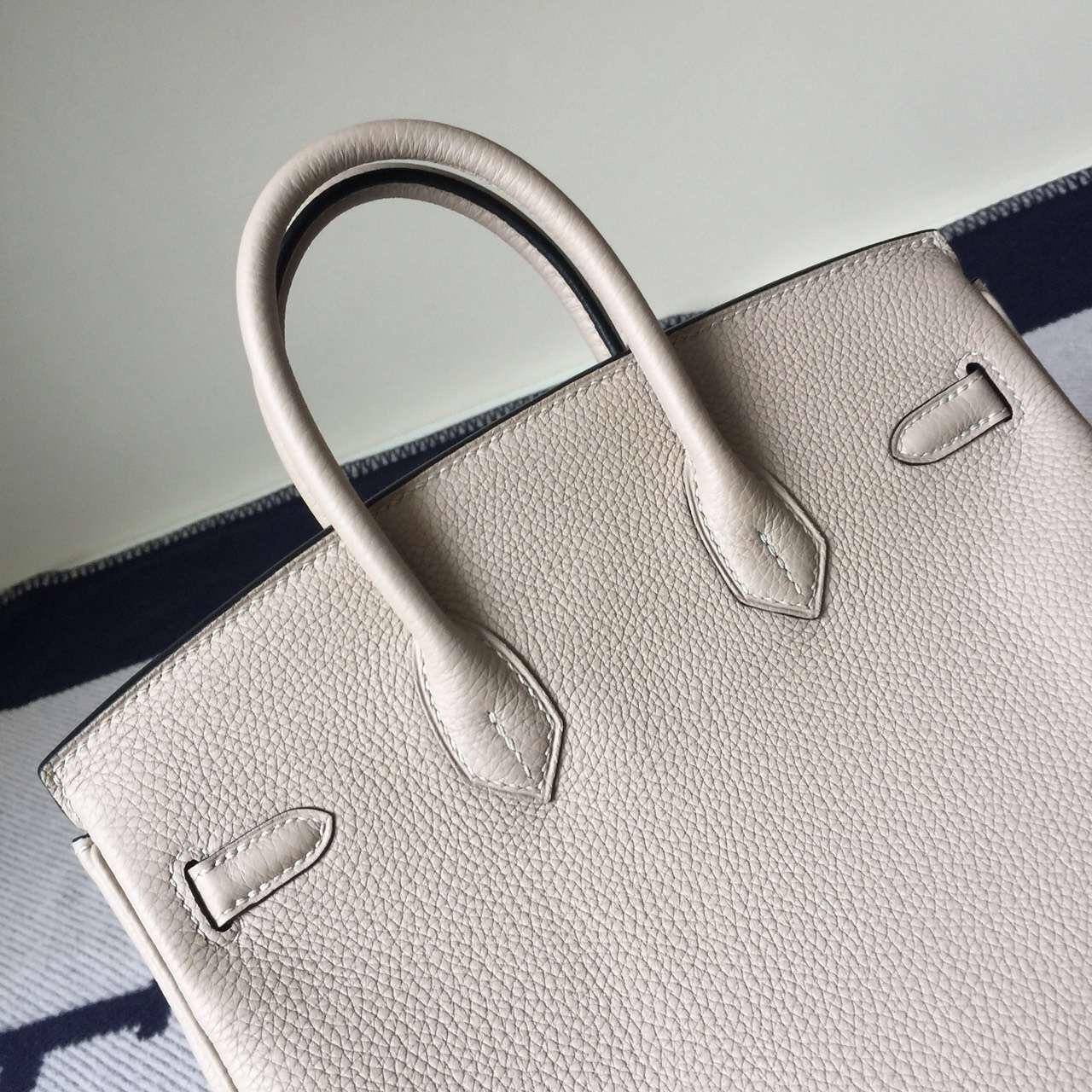 High Quality Hermes Gris Tourterelle Togo Leather Birkin Bag 25cm