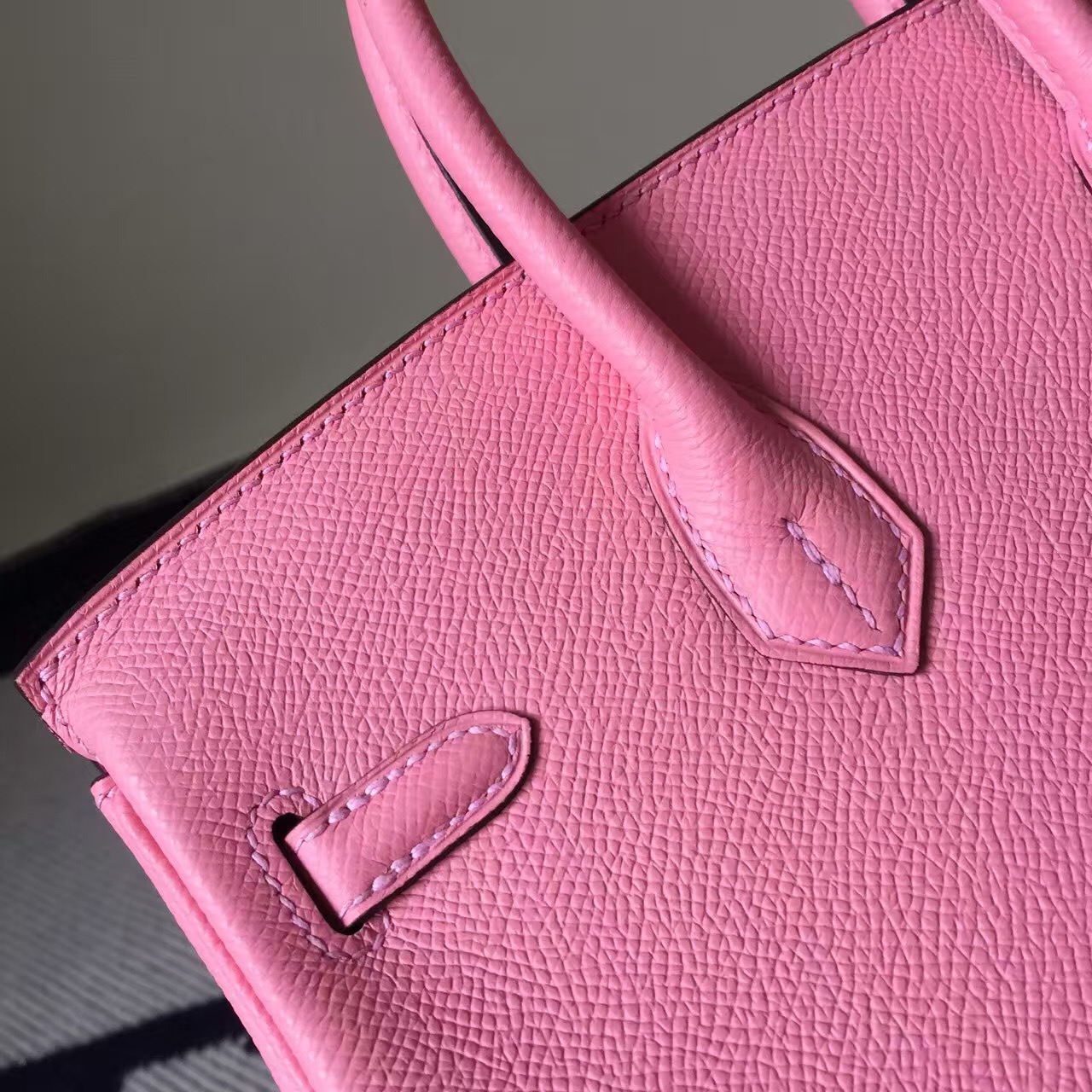 New Pretty Hermes 1Q Rose Confetti Epsom Leather Birkin Bag 25cm